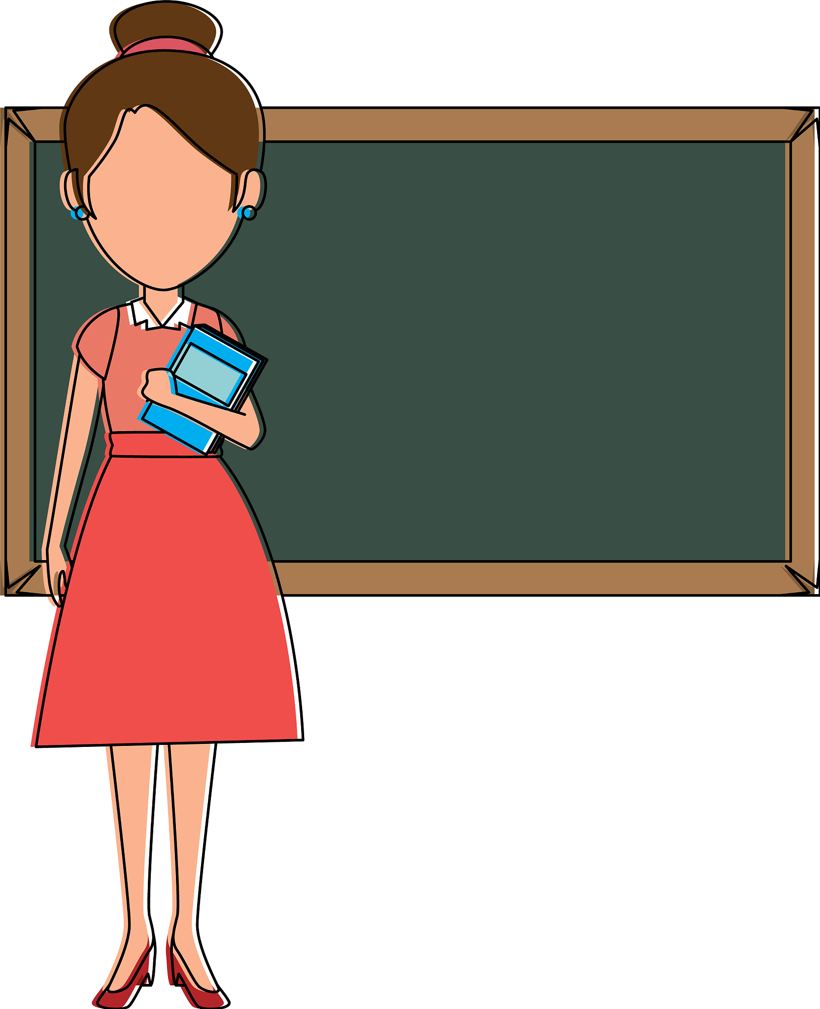 beautiful teacher female with chalkboard avatar