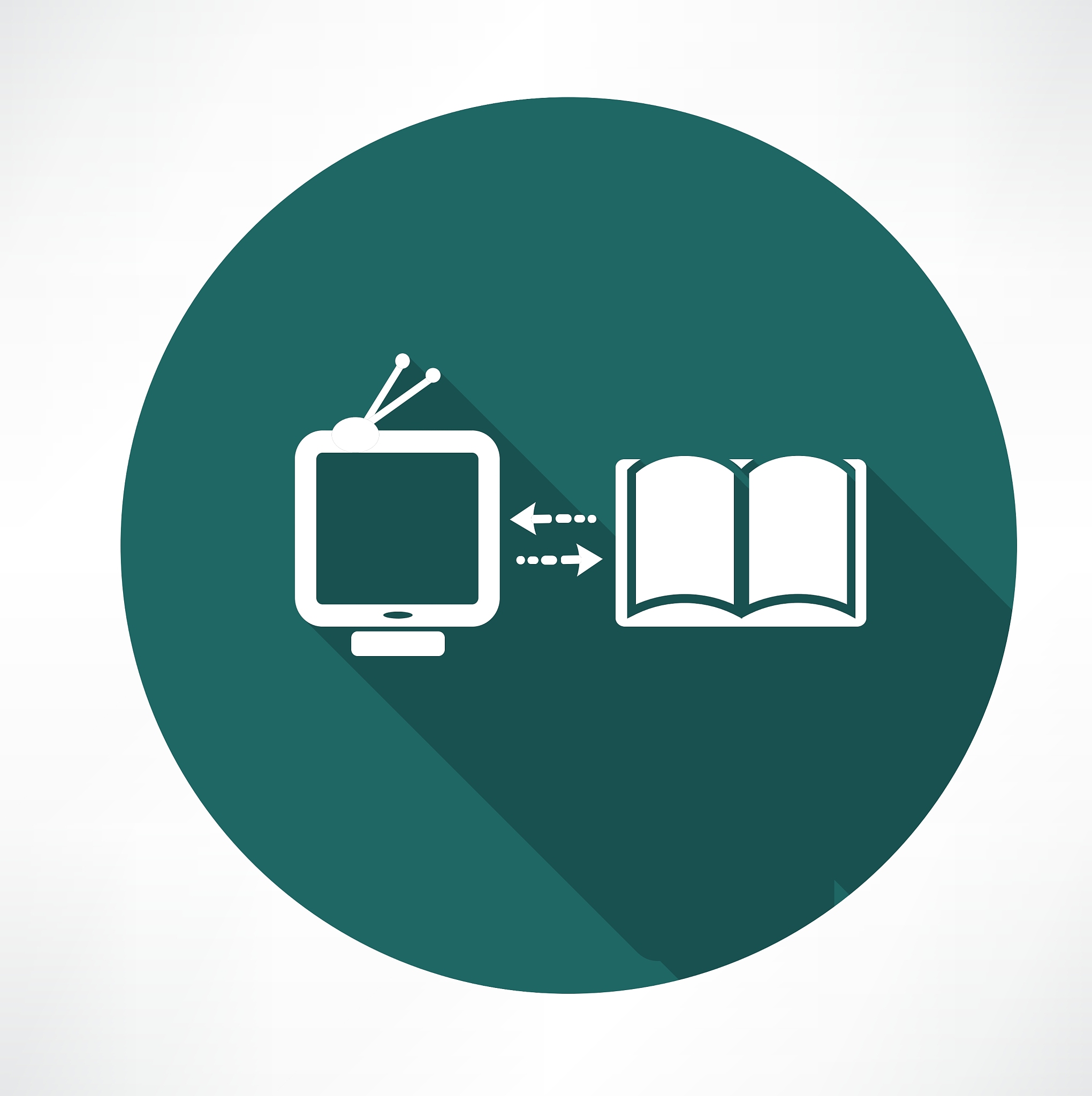 tv and book exchange icon