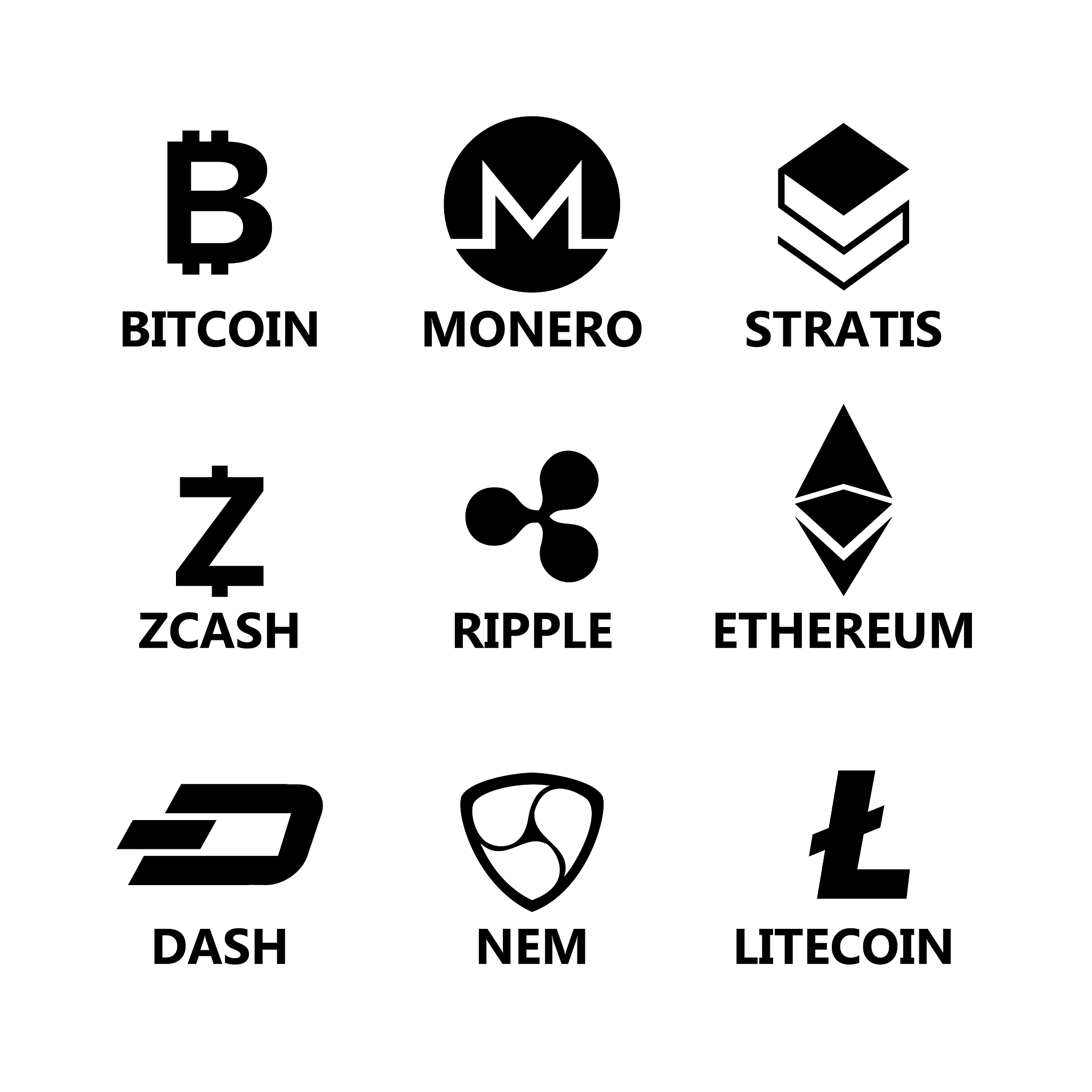 set of virtual coins icons