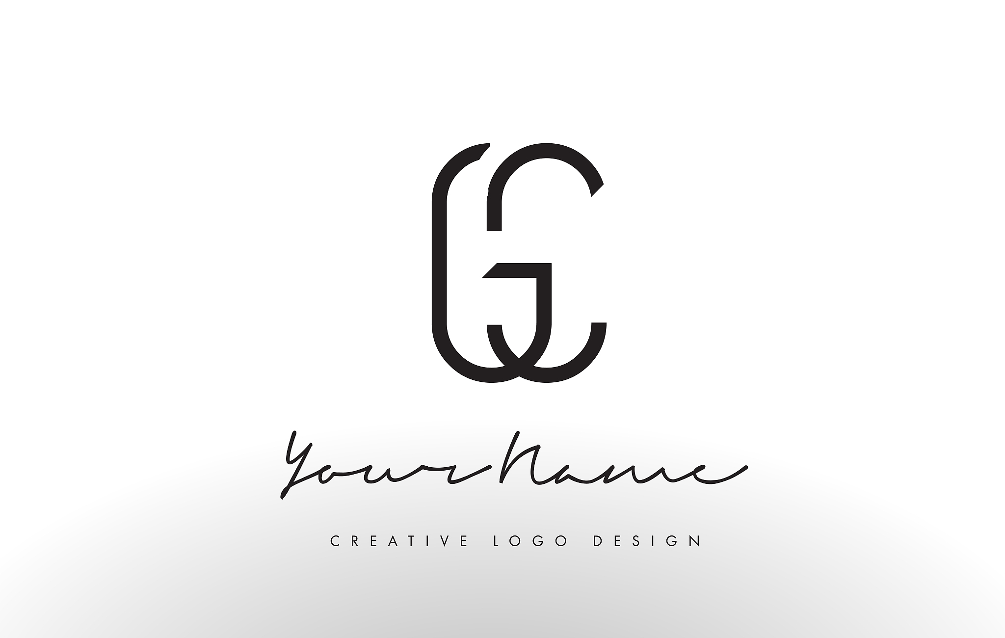 gc letters logo design slim creative simple black
