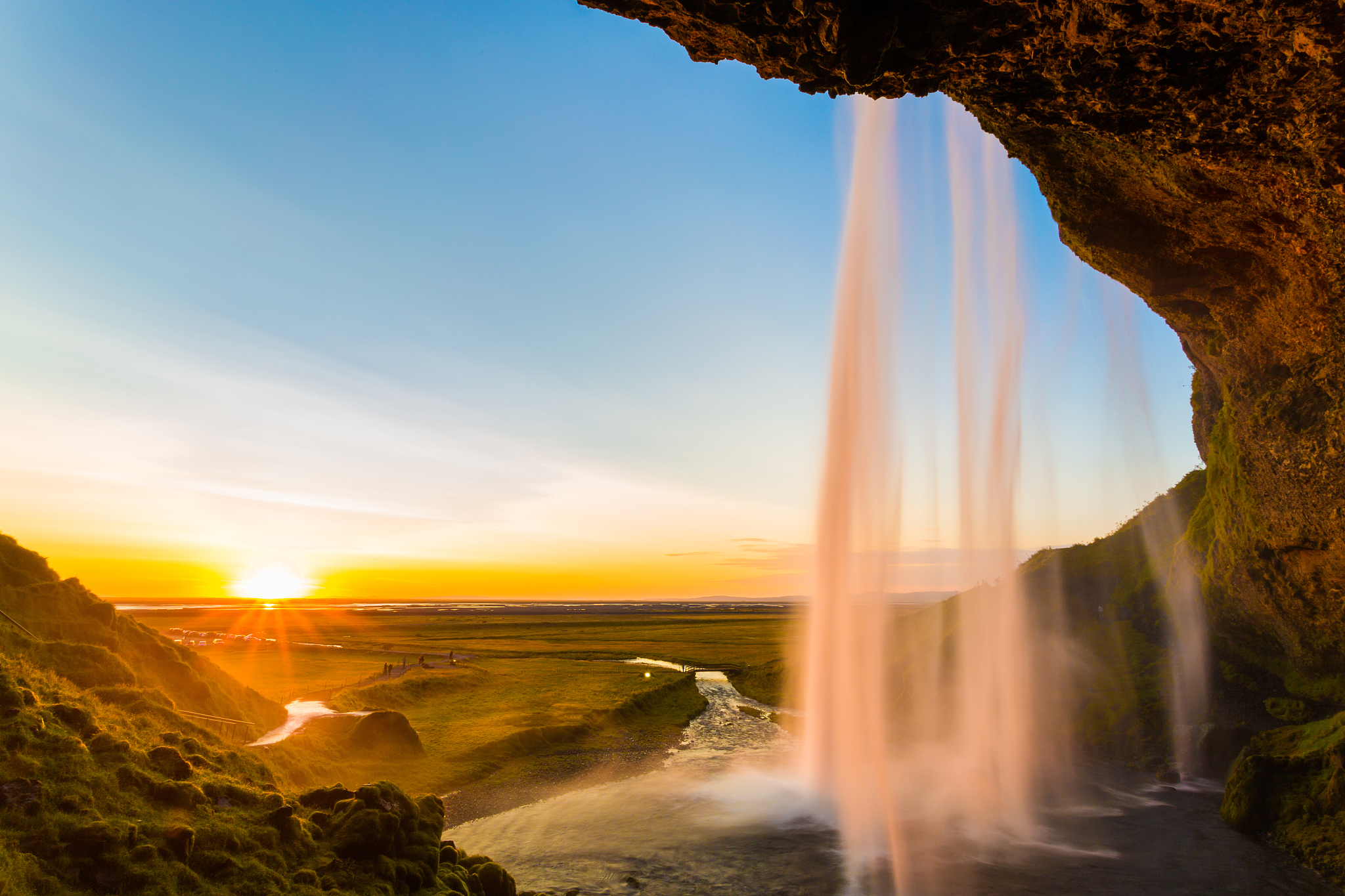 seljalandsfoss at sunset, iceland