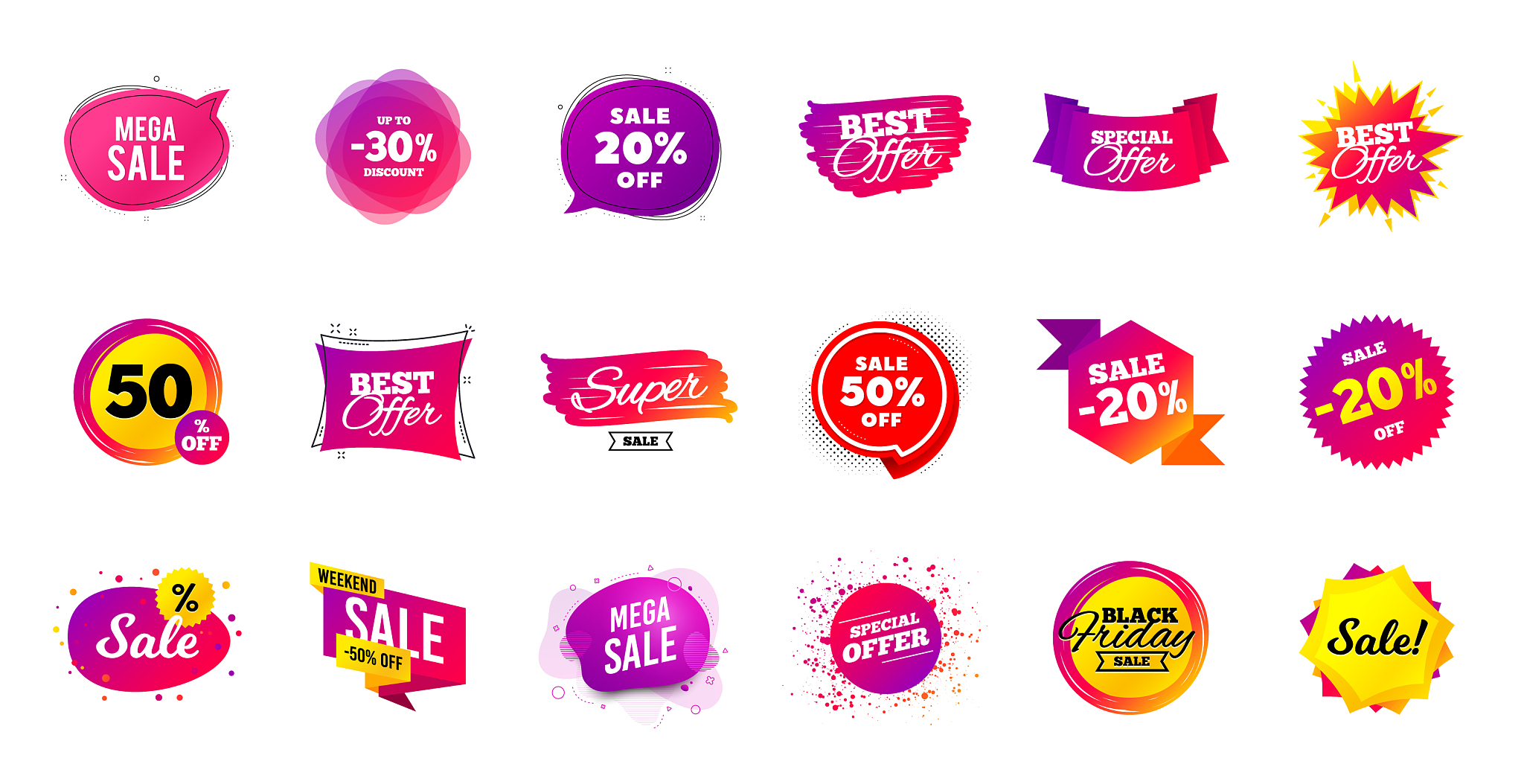 sale banner tags discount price badge promotion