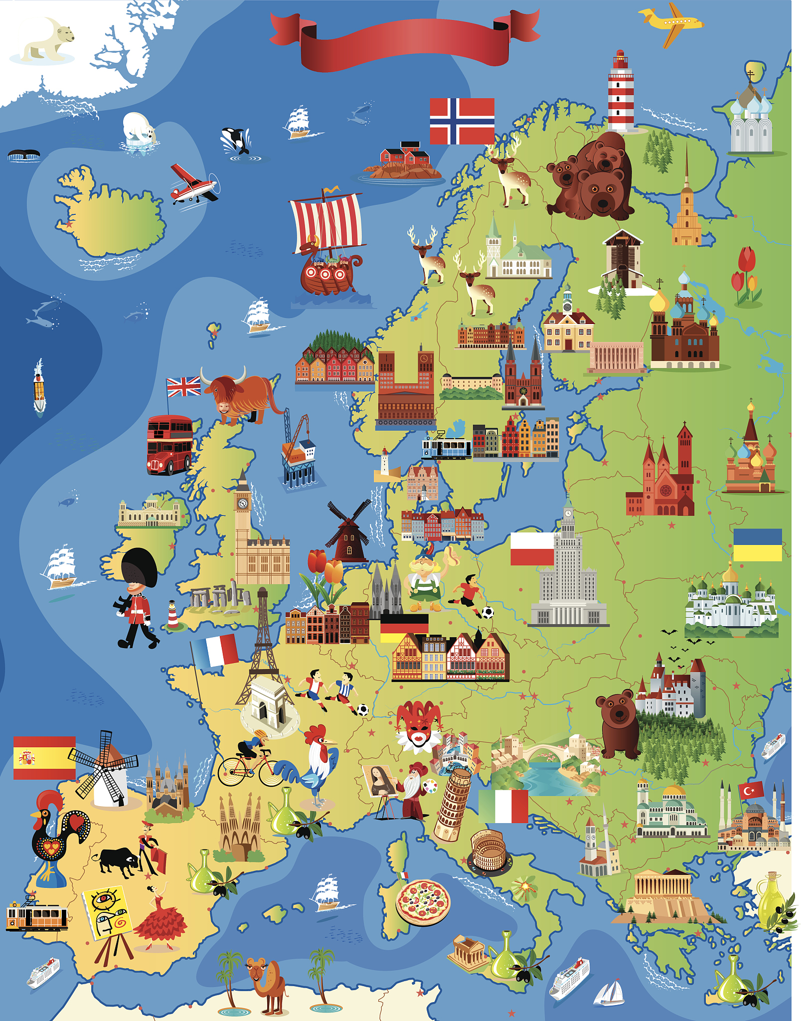 europe cartoon map