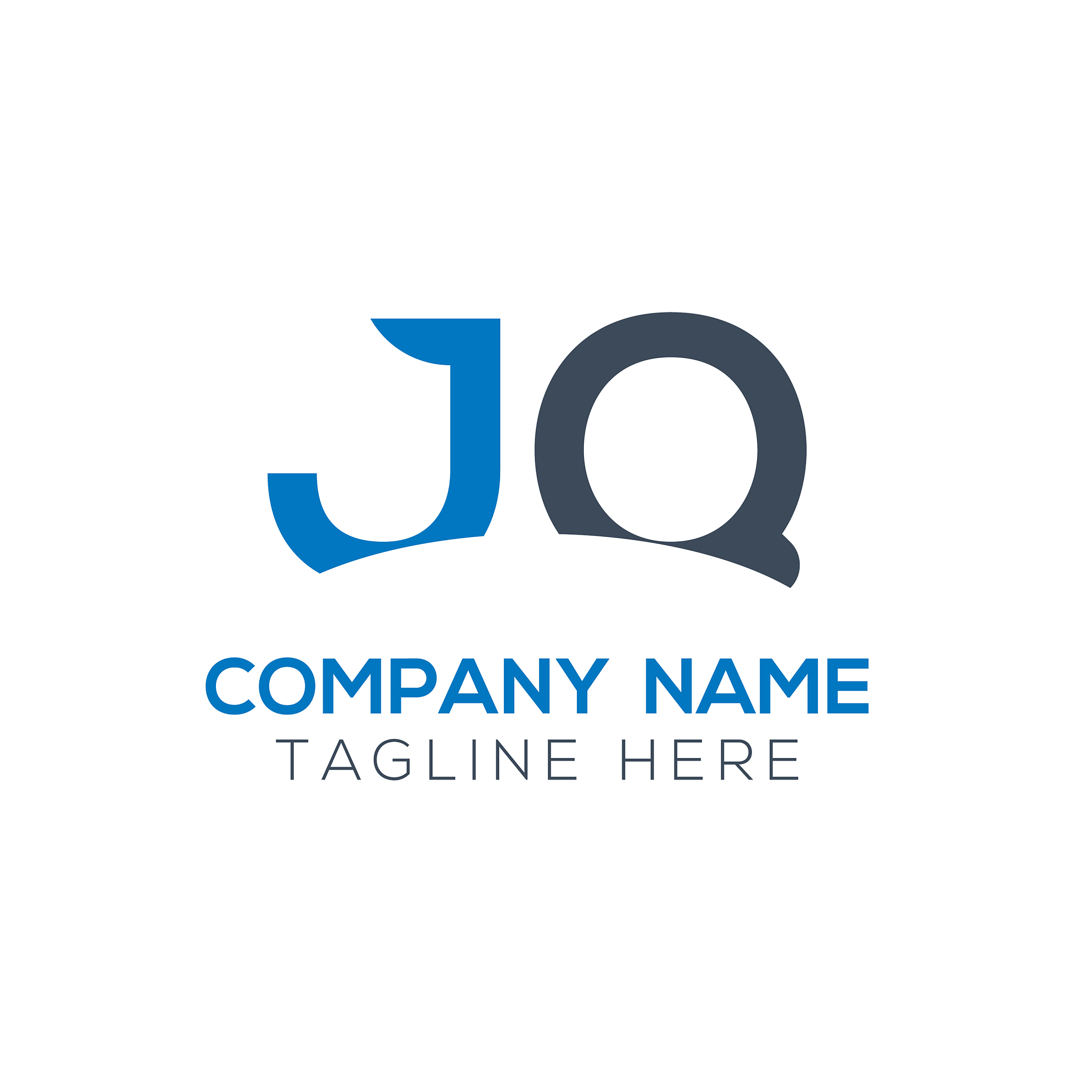 creative letter jq logo design template initial