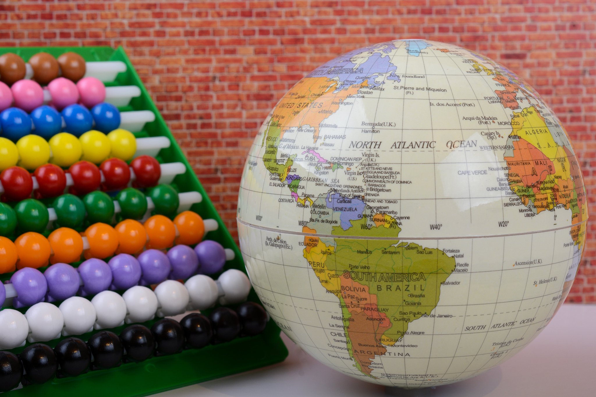 globe and abacus