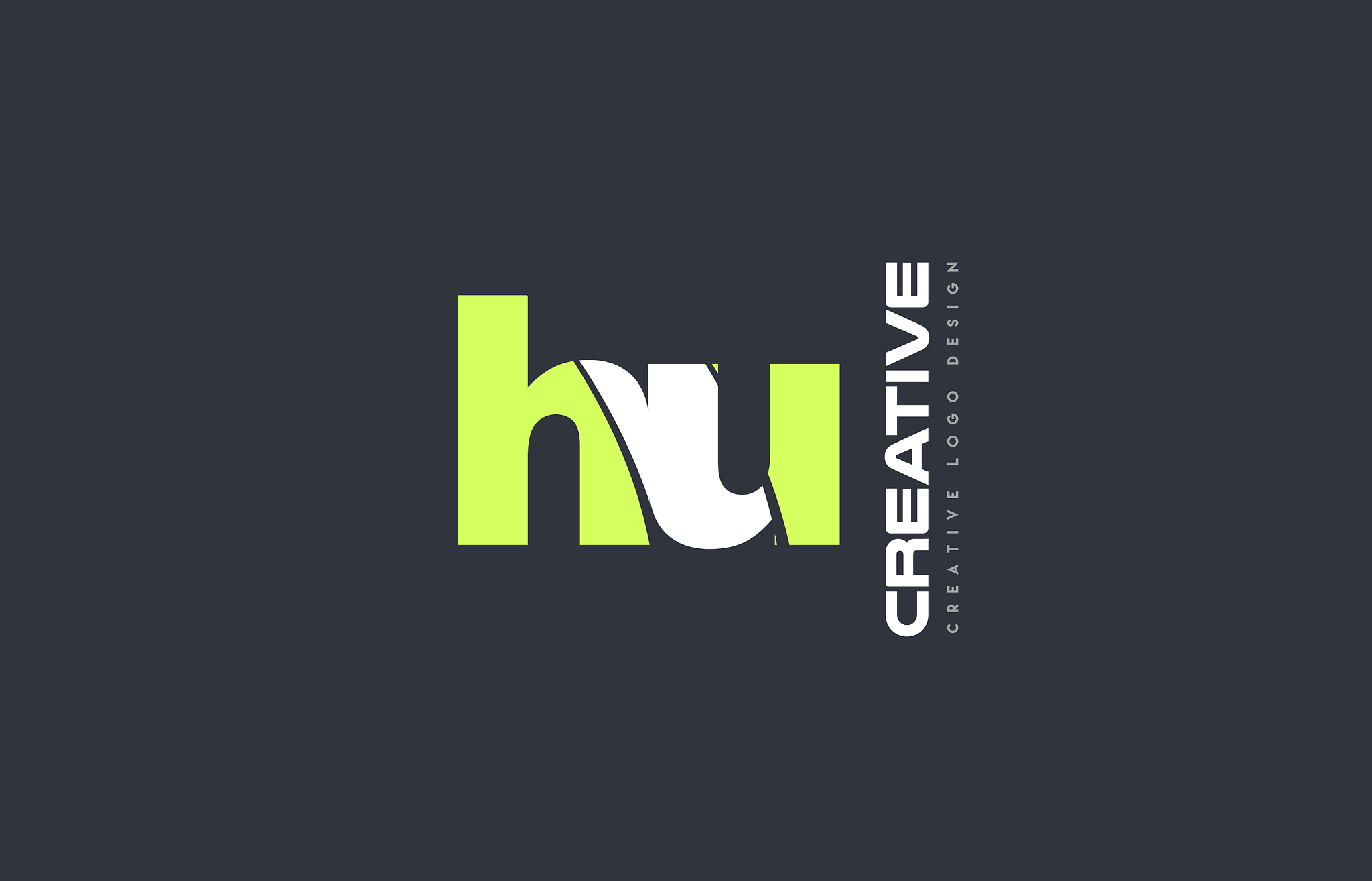 green letter hu h u combination logo icon company