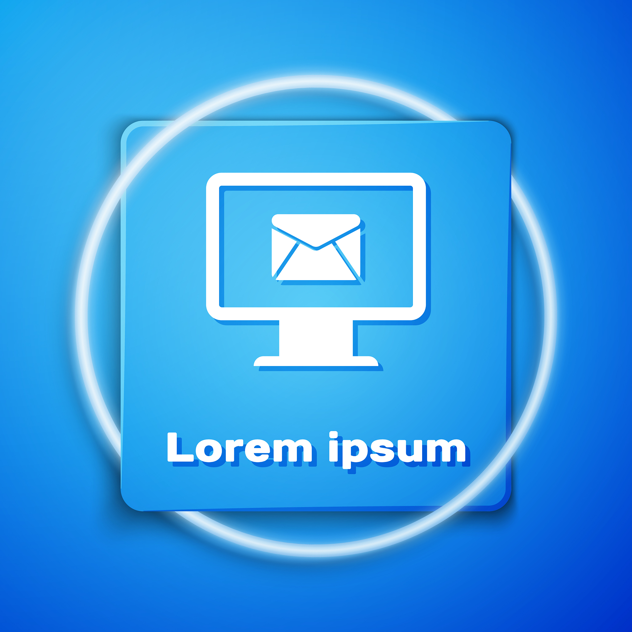 white monitor and envelope new message mail
