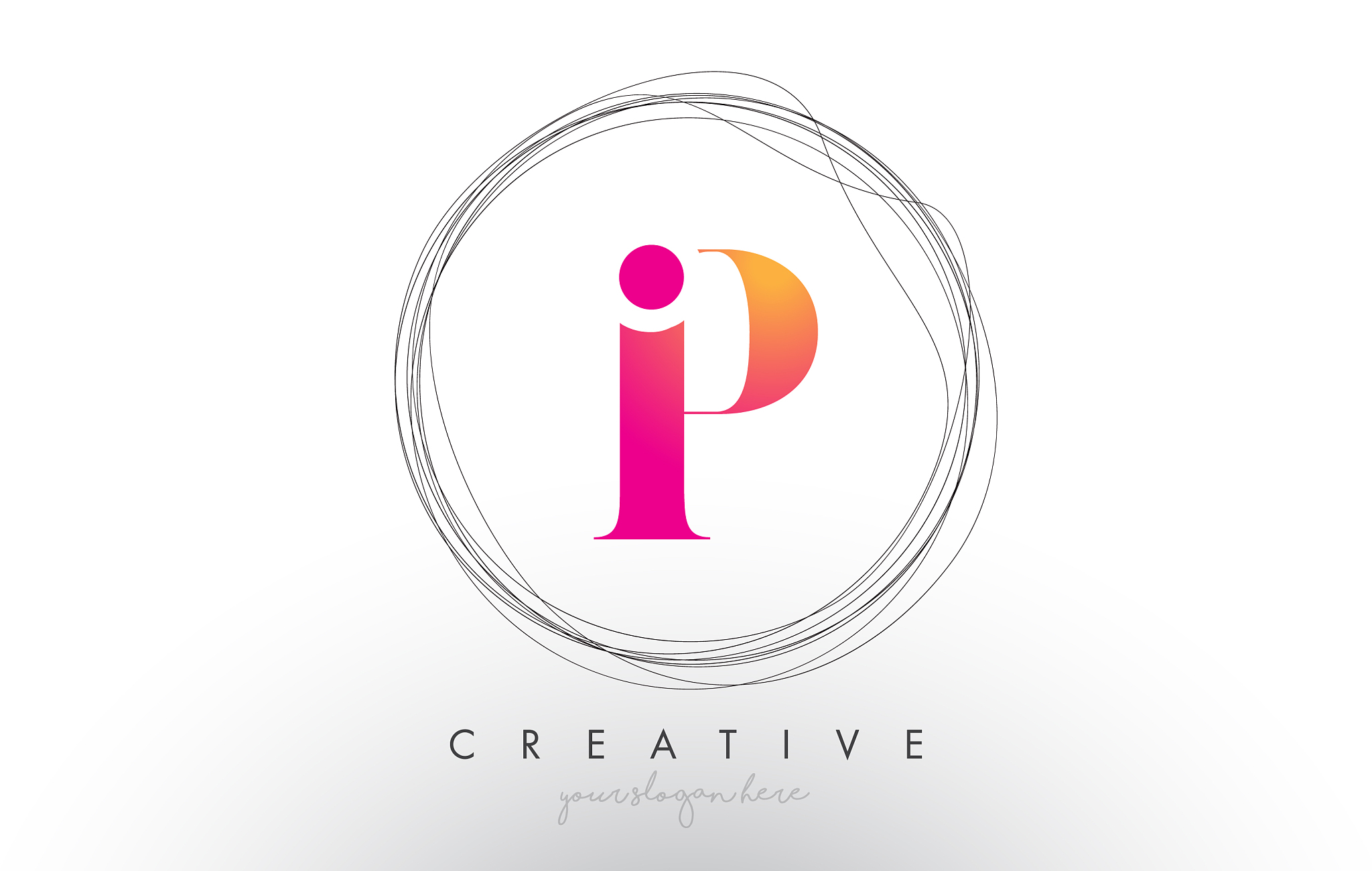 artistic p letter logo design with creative