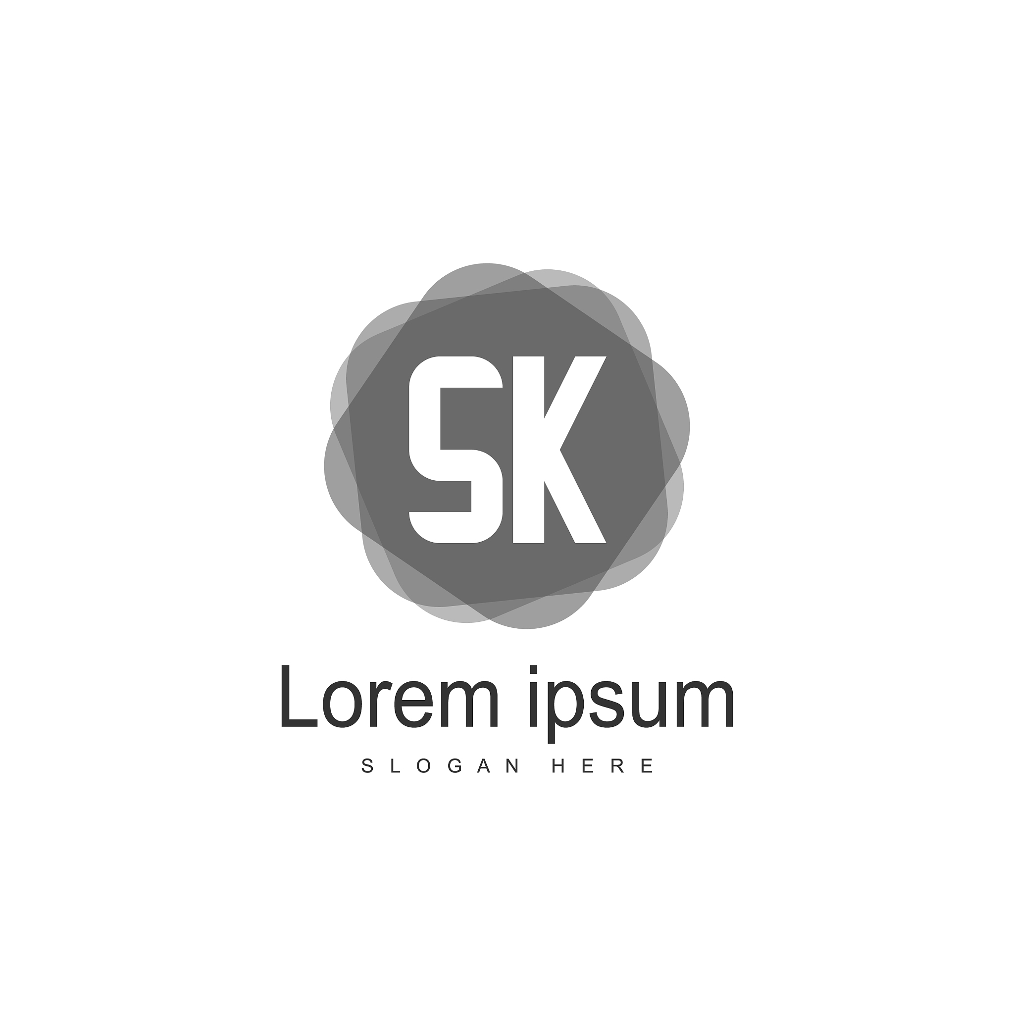 initial letter sk logo template design minimal