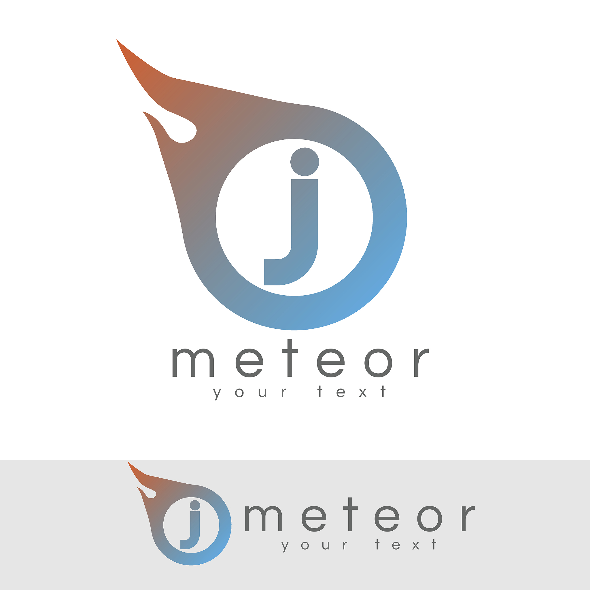 meteor initial letter j icon design