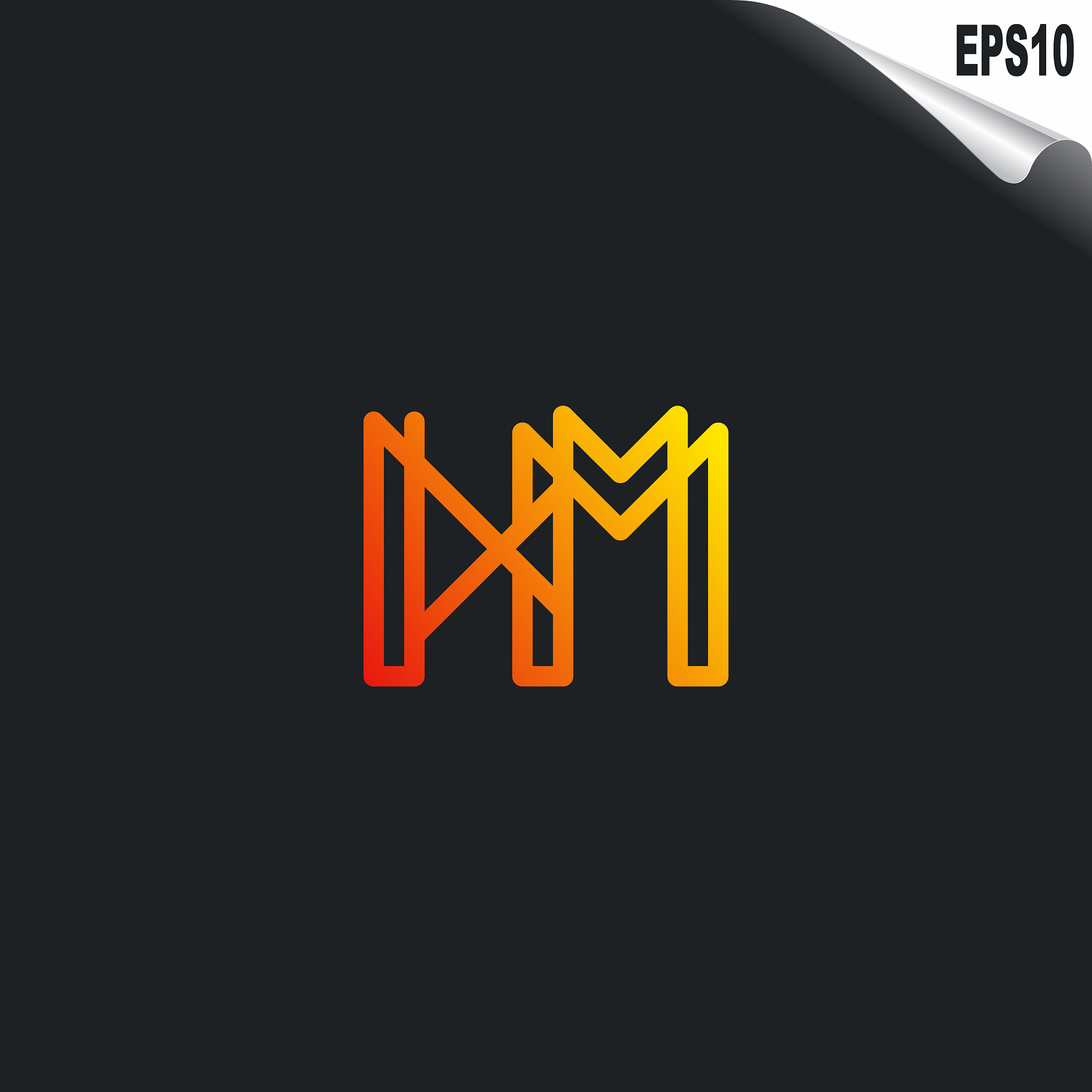 initial hm logo monogram design template simple