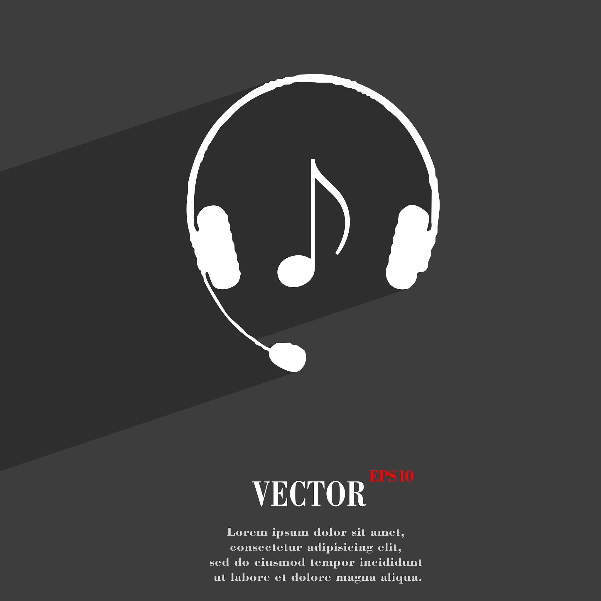 headsets icon symbol flat modern web design with