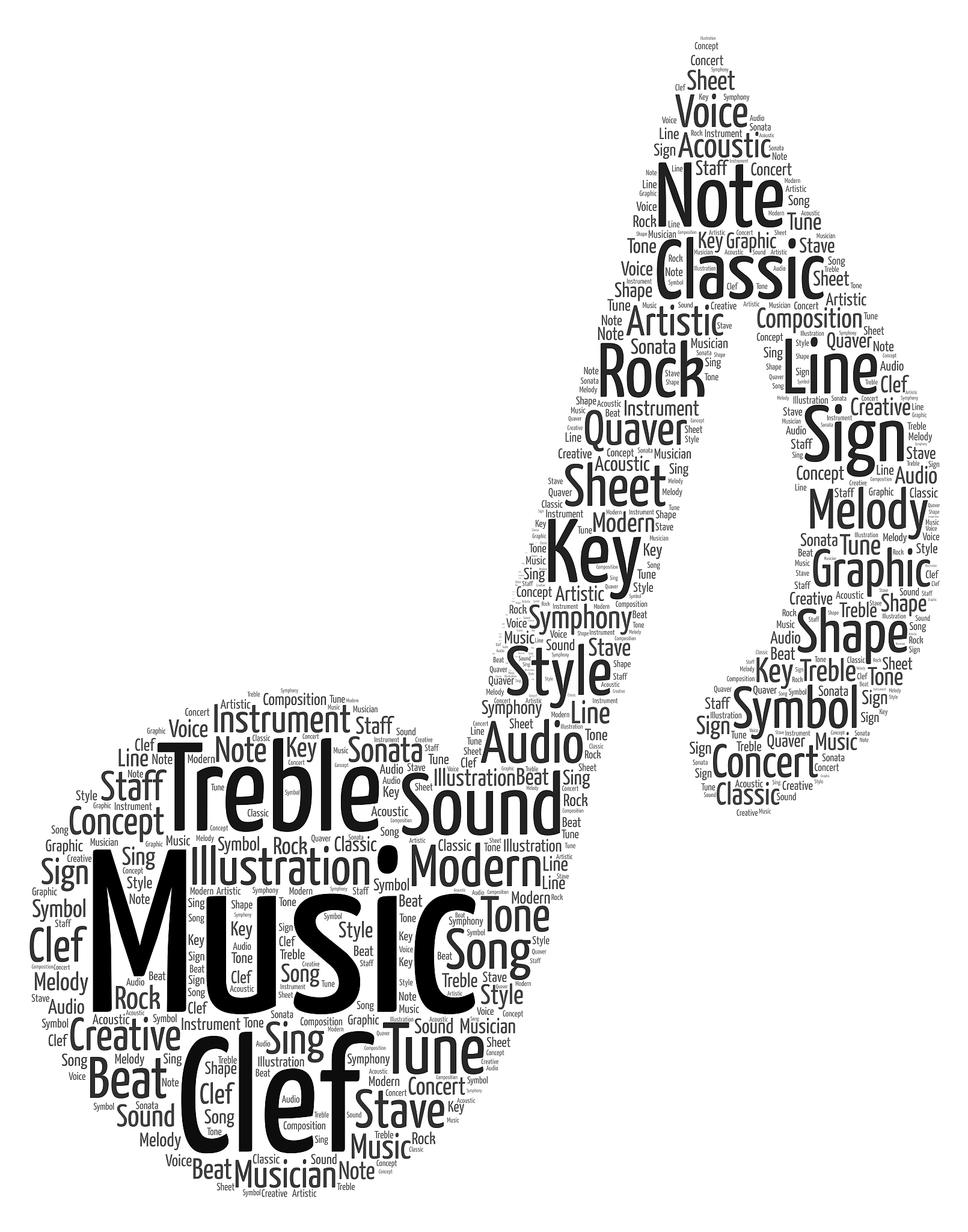 music symbol word cloud