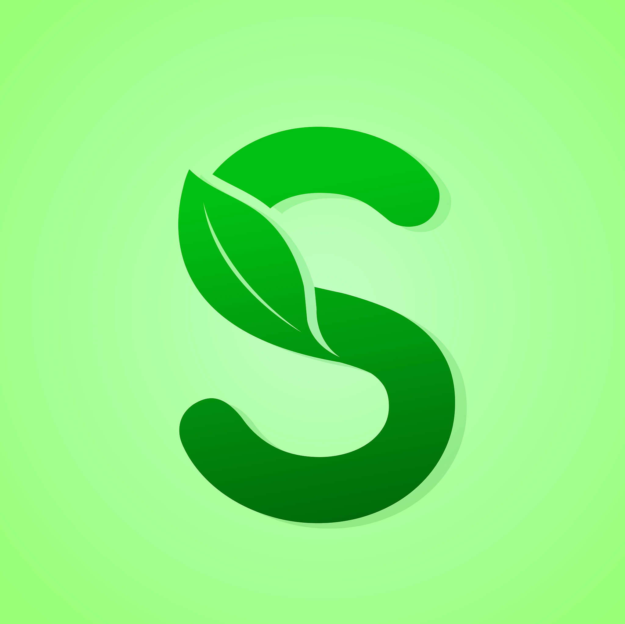 green ecology letter for nature logo vector illustration.