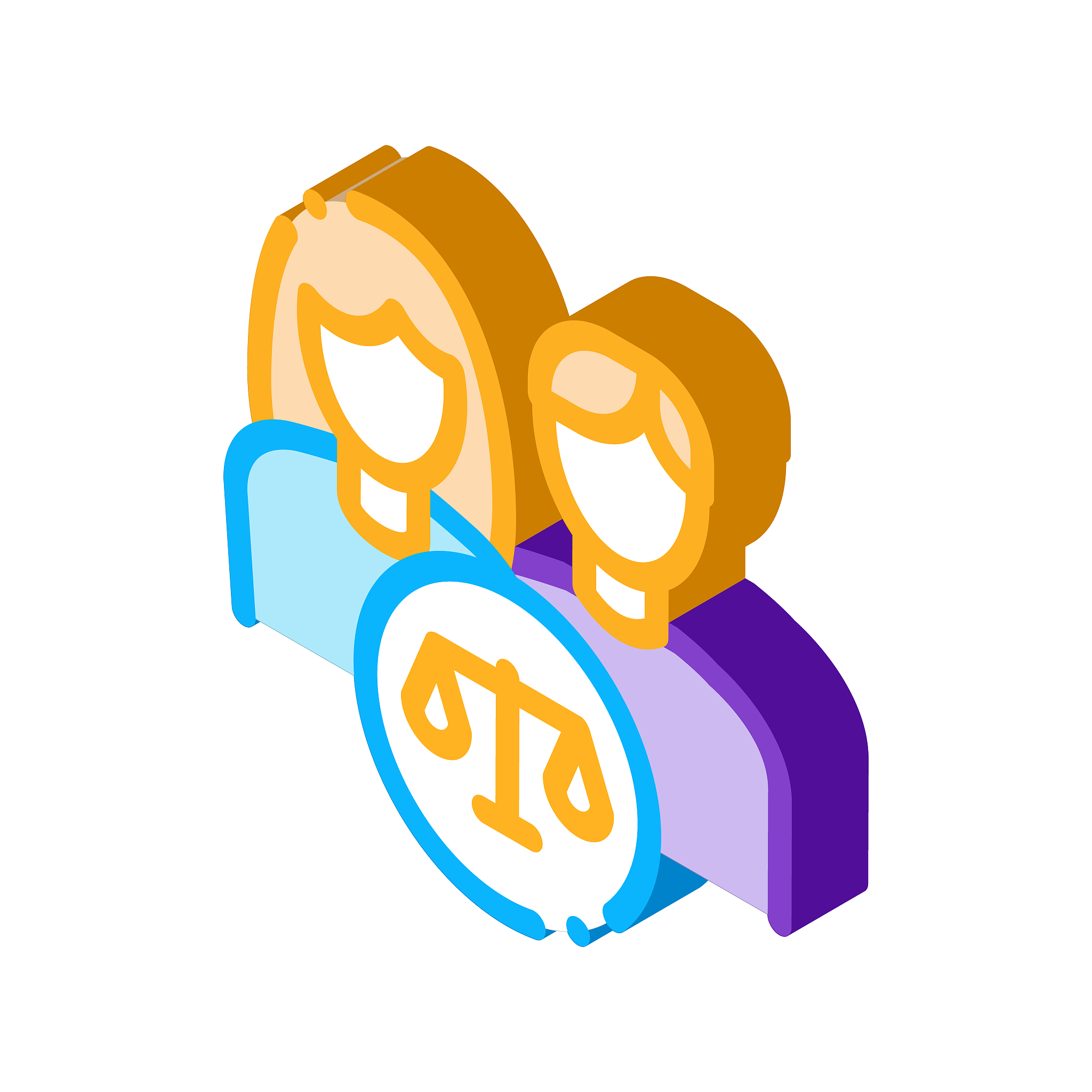 family in court law and judgement isometric icon vector illustra