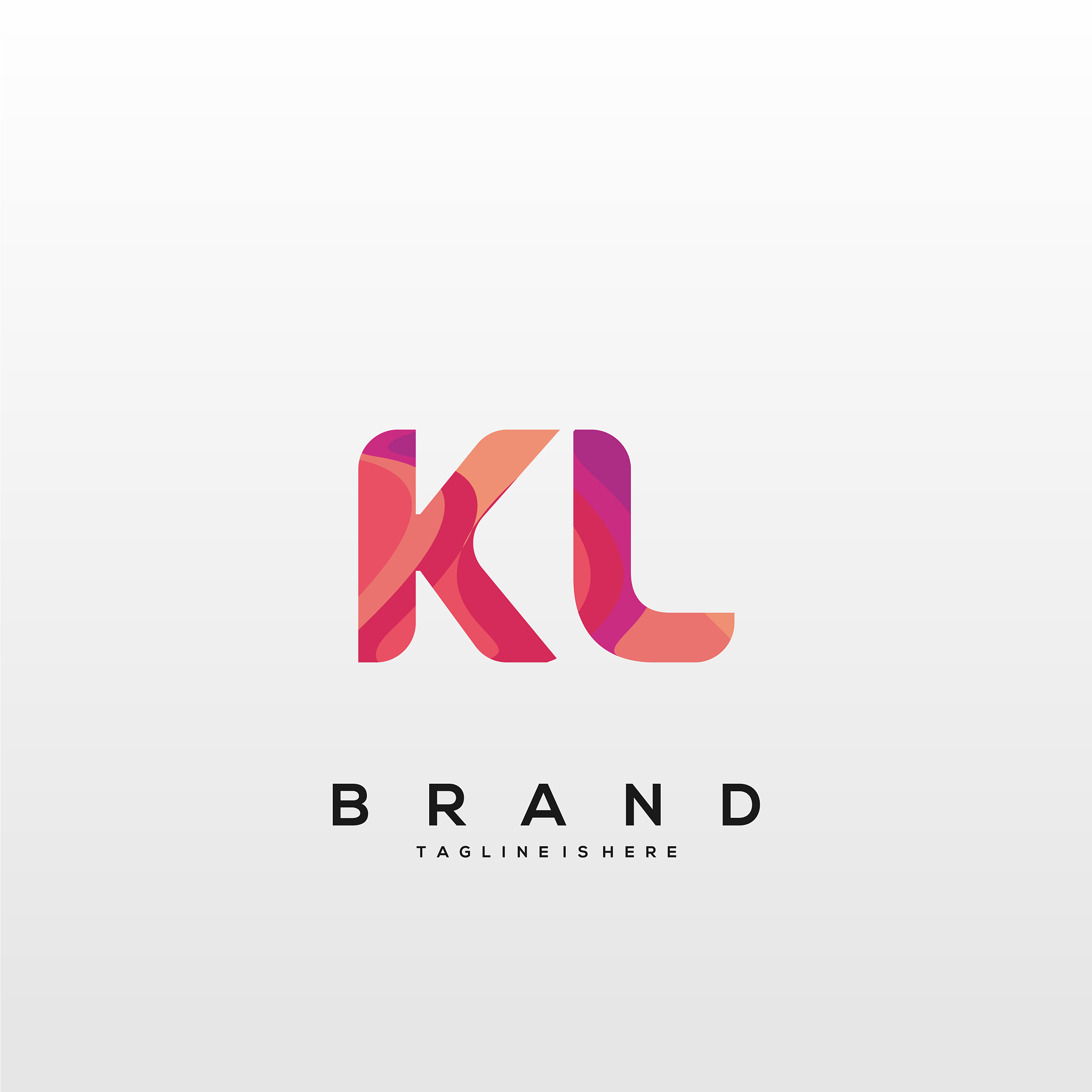 ll initial logo with colorful template