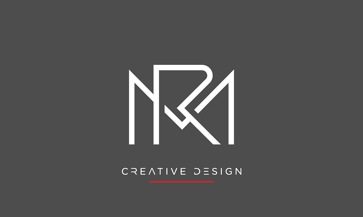 rm, mr字母抽象的豪华标志图标矢量字母组合