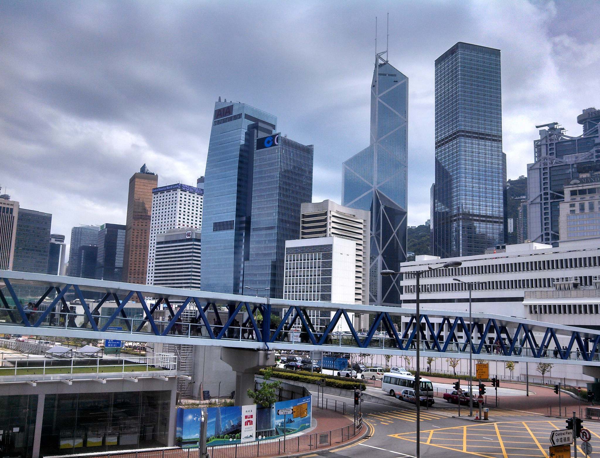 downtown hong kong on overcast day
