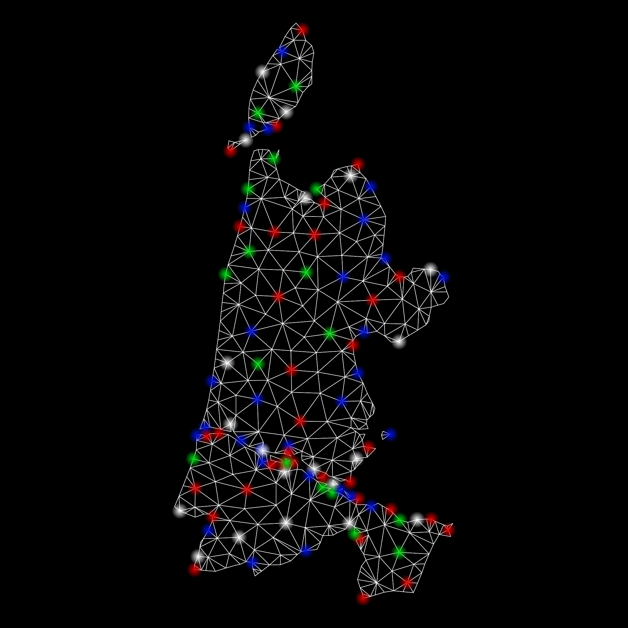 bright mesh network north holland map with flare