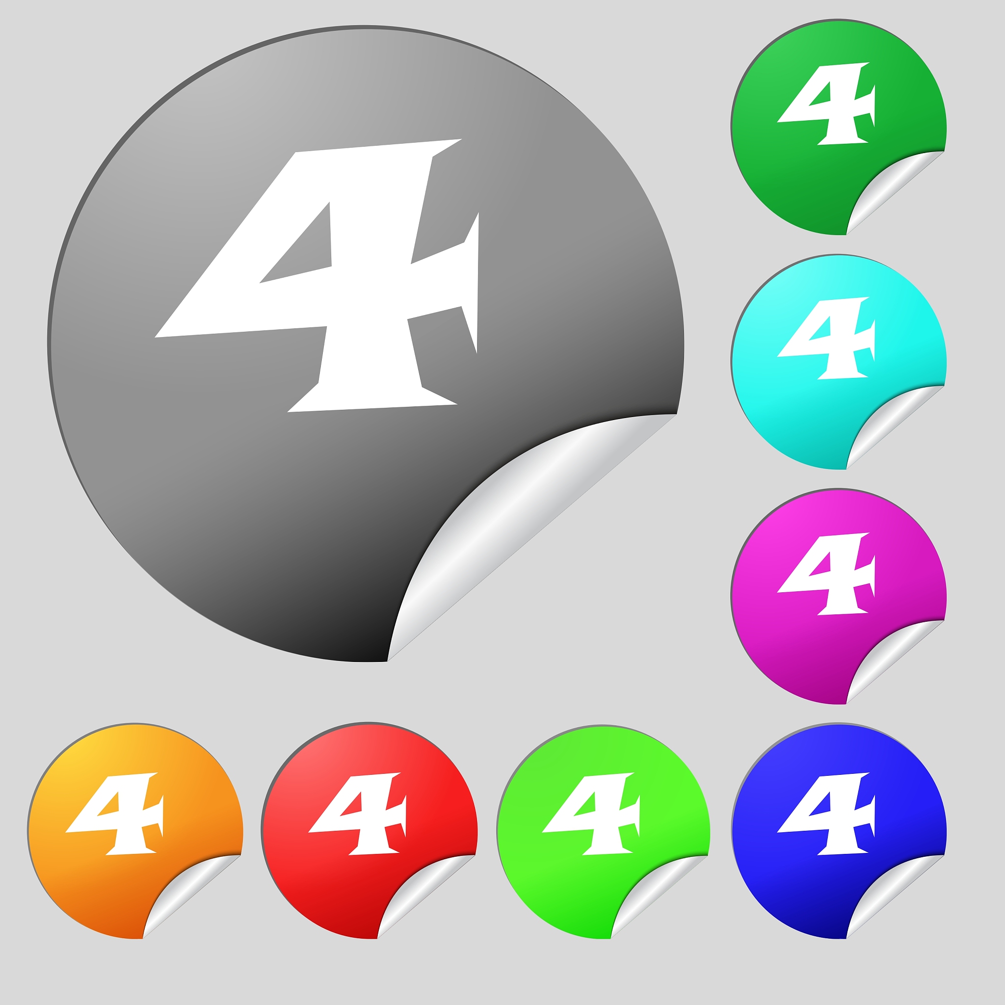 标志,数字<strong>8</strong>,图标,数字4,多色的,概念,移动应用程序,品牌名称,证章