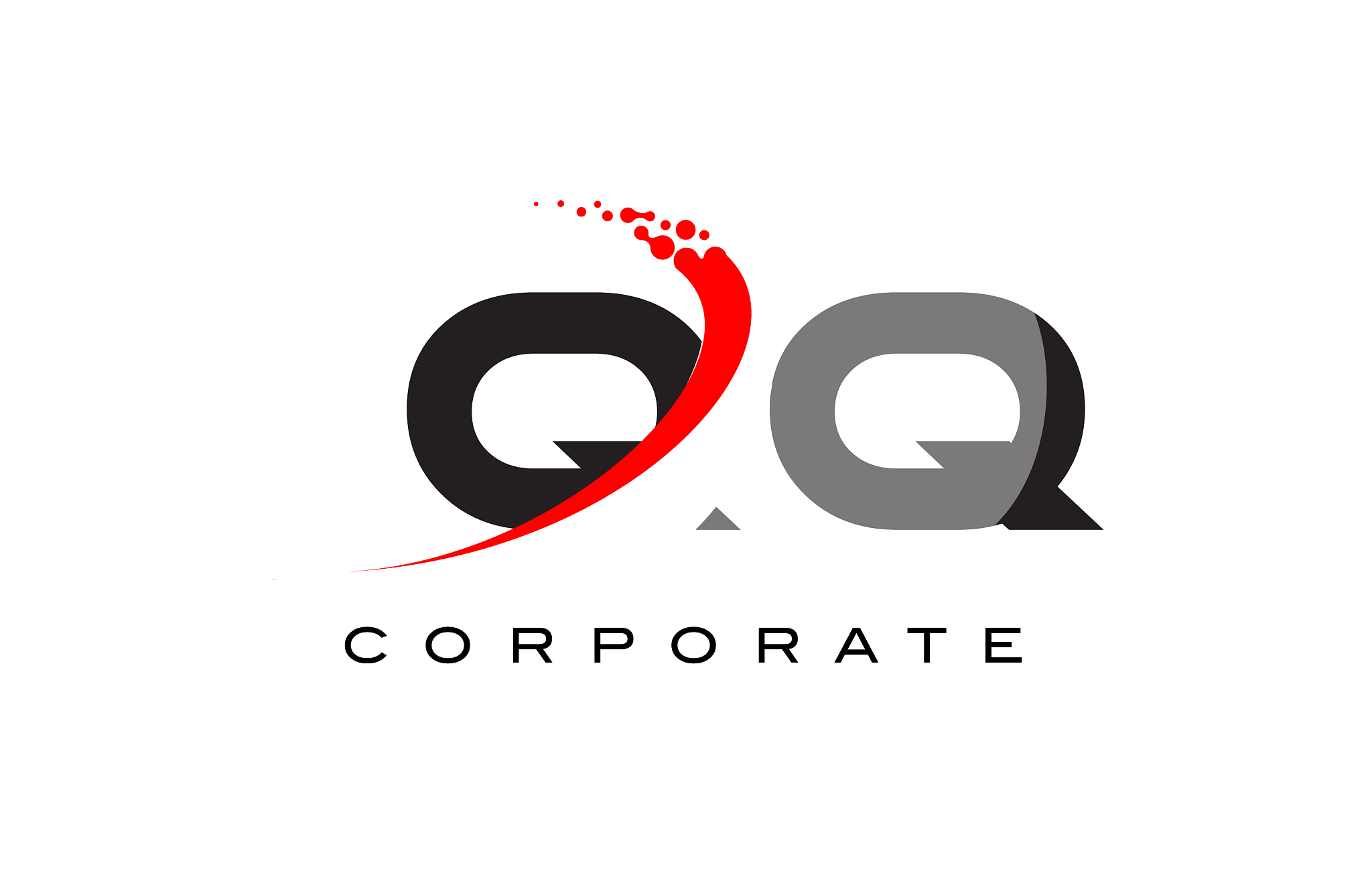 qq modern letter logo design with swoosh