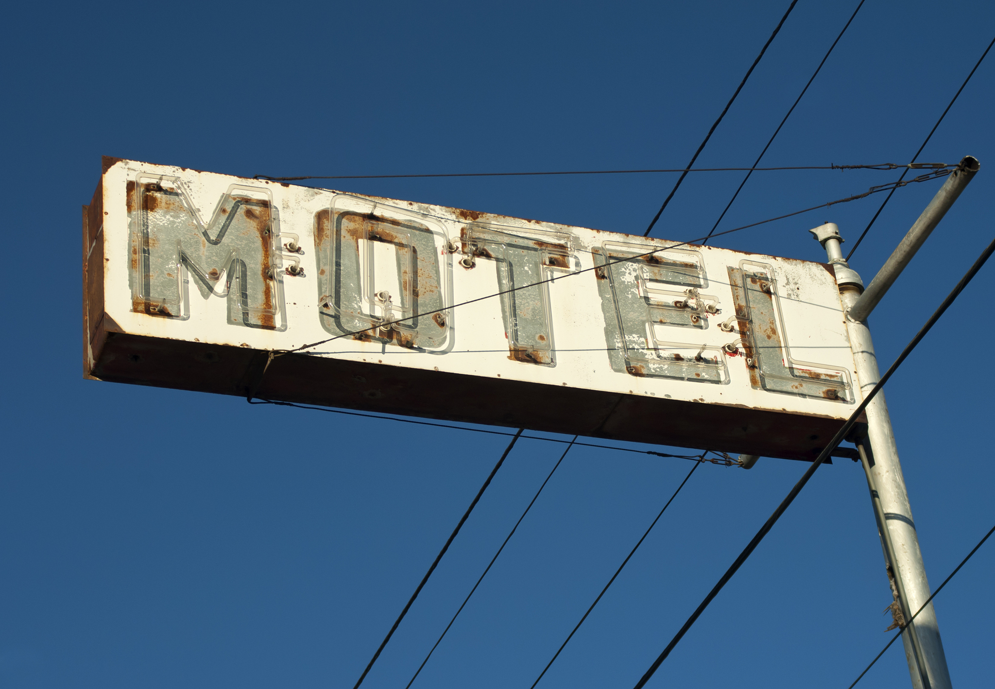 neon motel sign art deco and retro