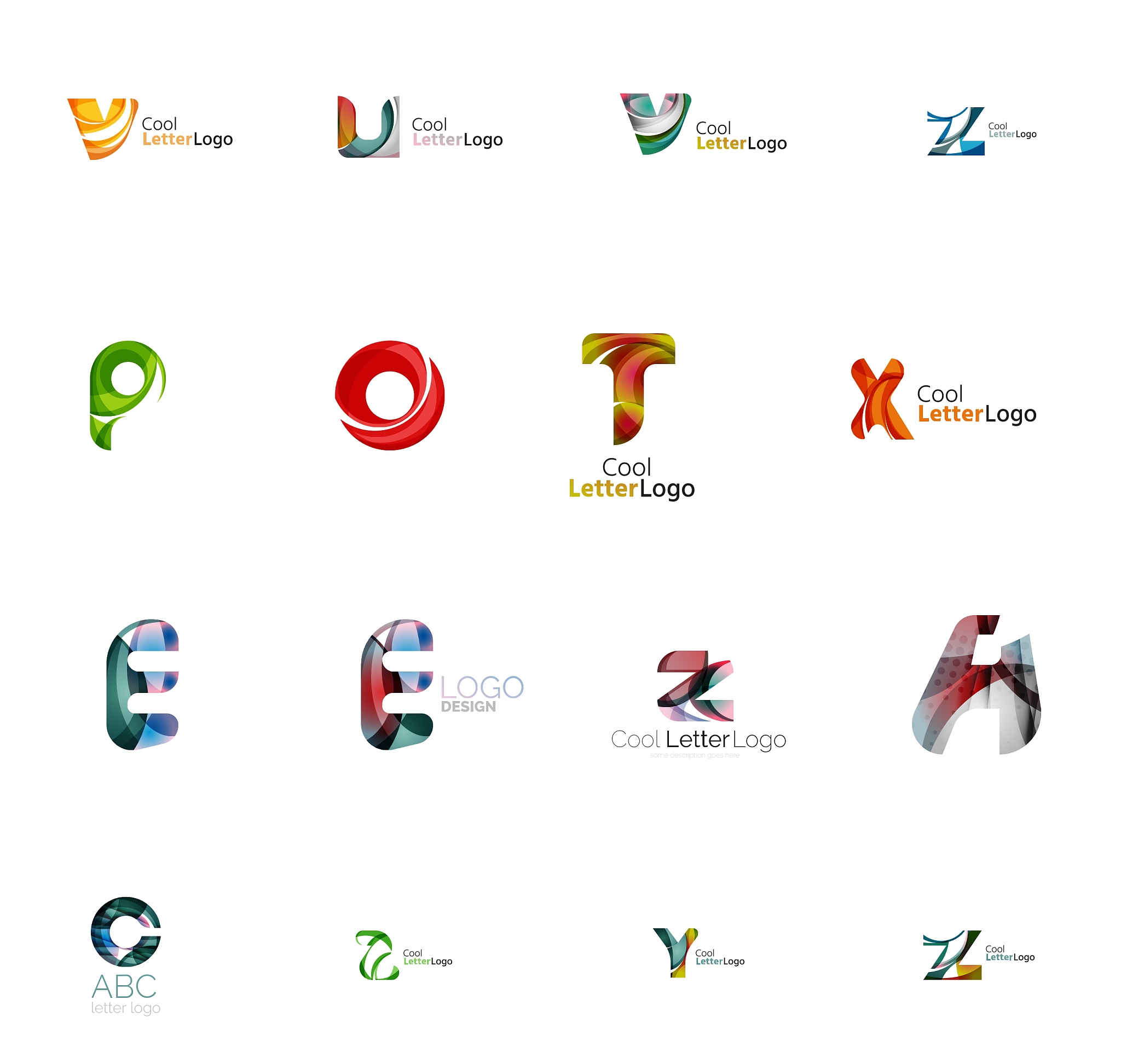 set of universal company logo ideas business icon
