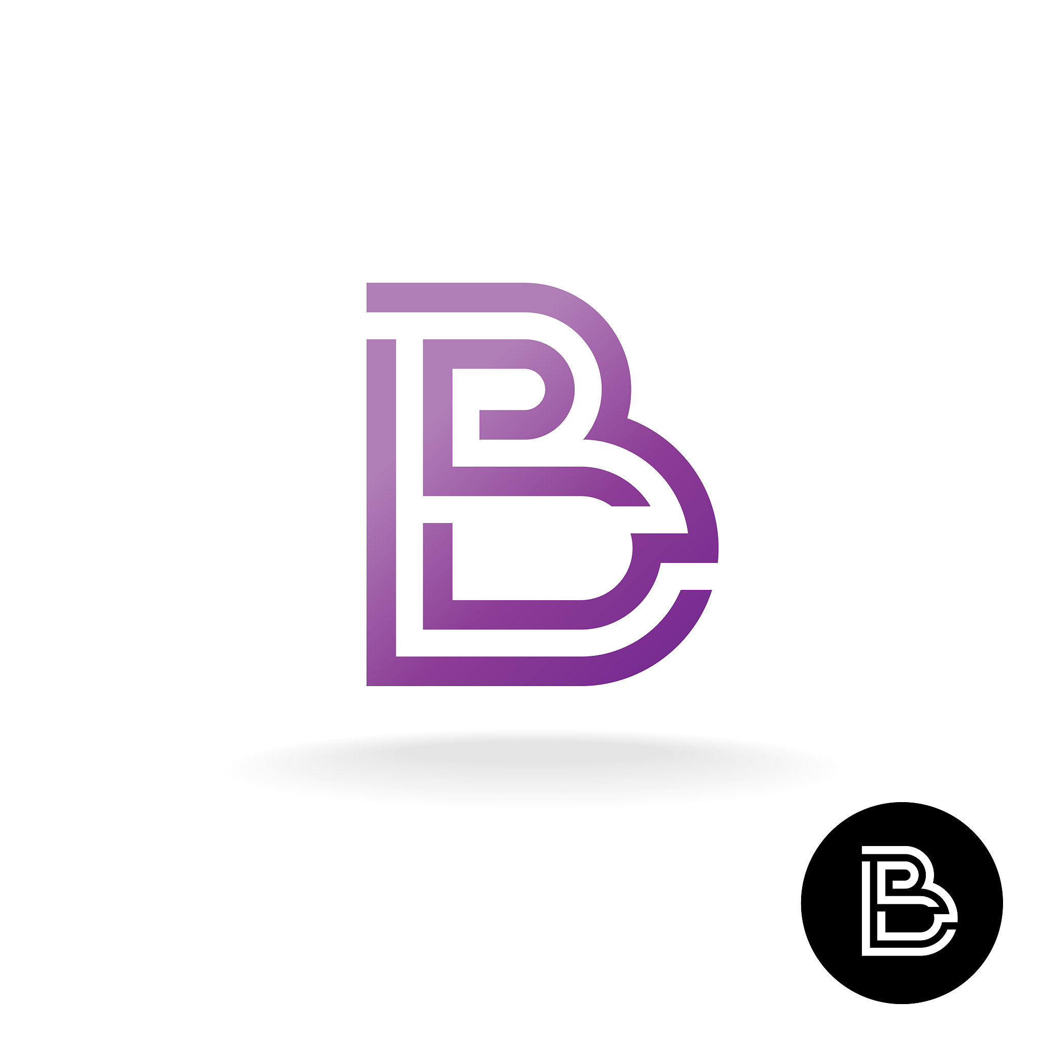 letter b linear puzzle maze style symbol