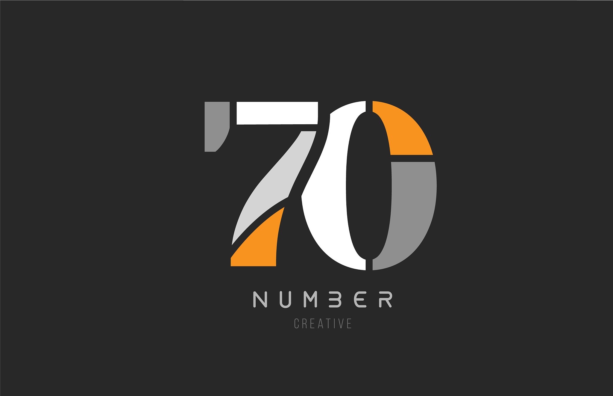 number 70 seventy for company logo icon design in