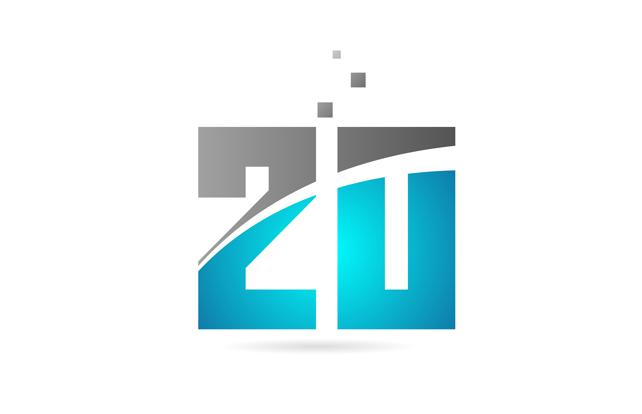 blue grey number 20 for logo icon design