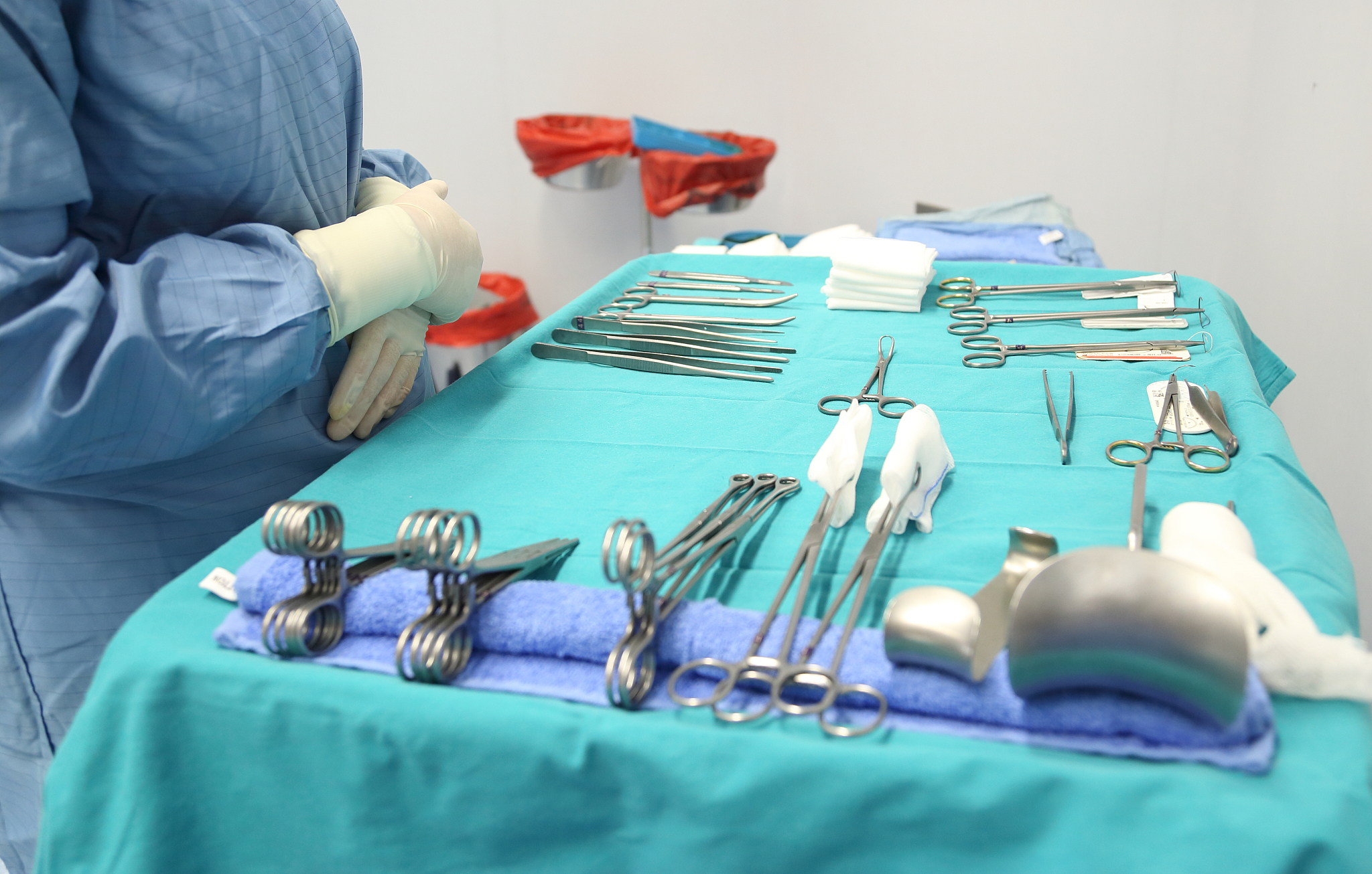 preparation for surgery in operating room