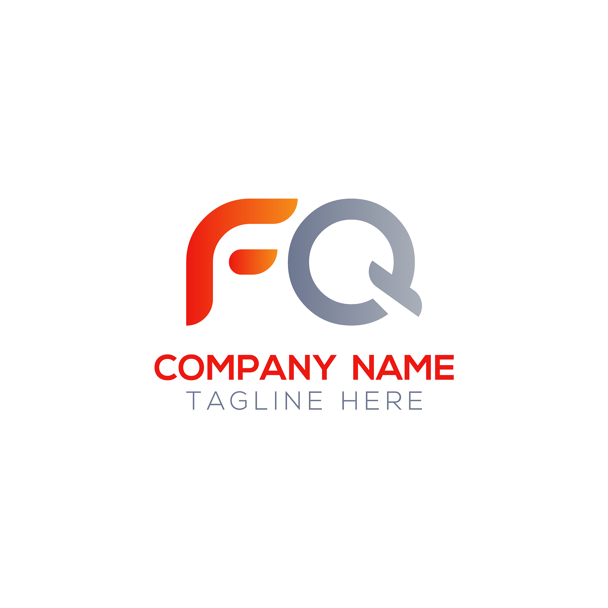 initial letter fq logo design template creative