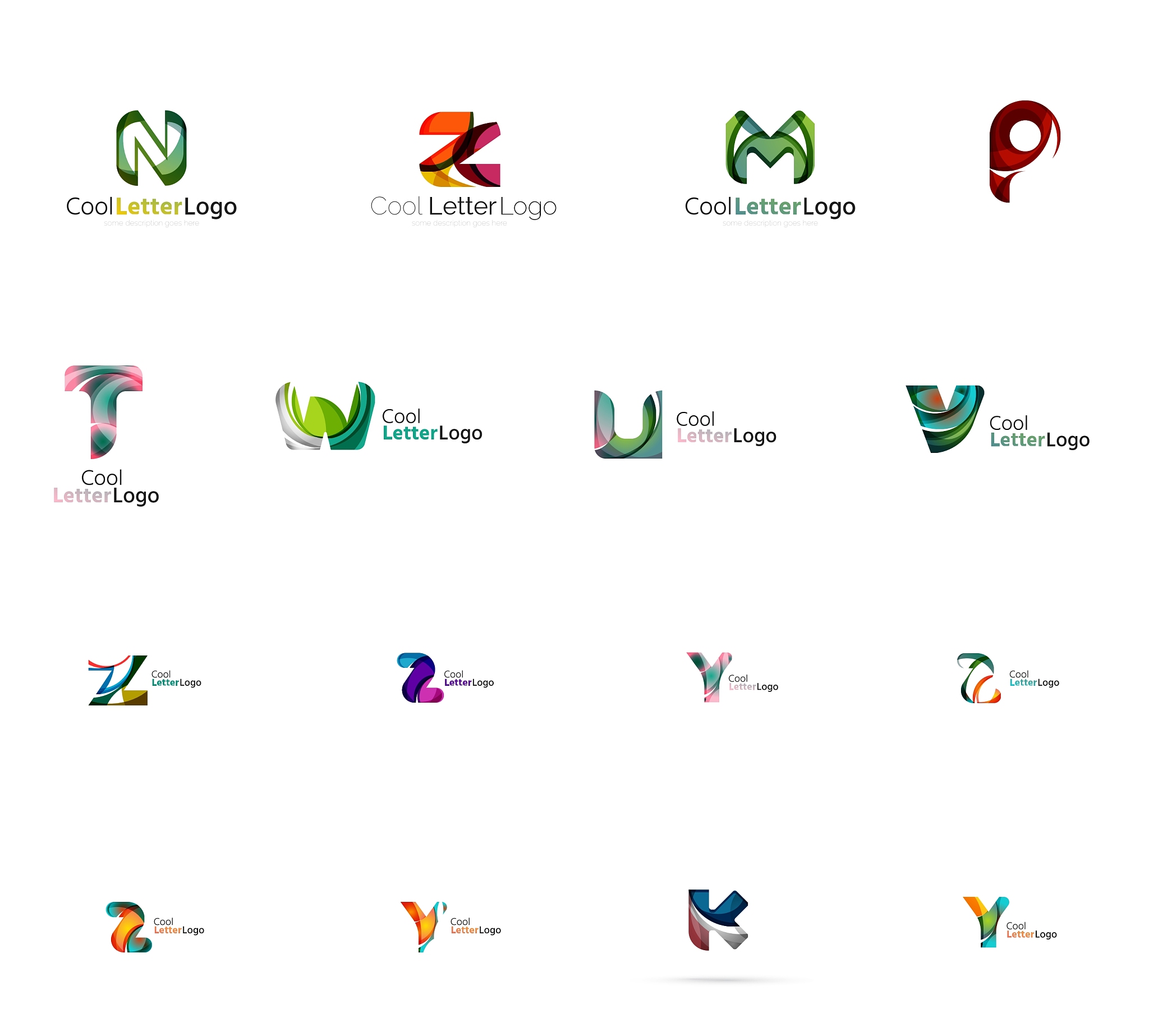 set of universal company logo ideas business icon