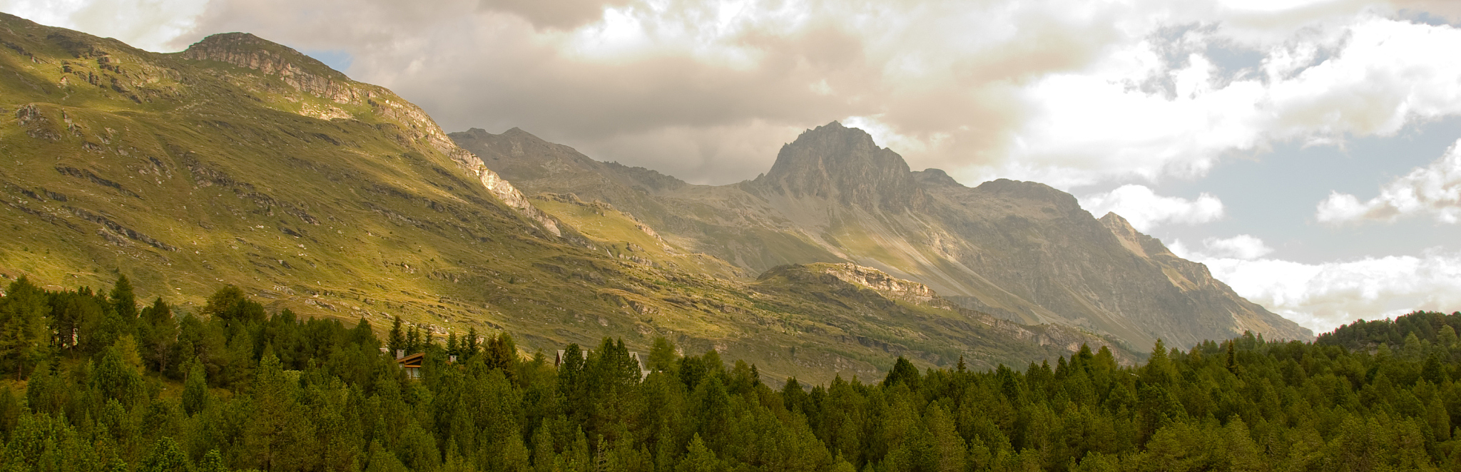 mountain range near maloja, engadin, switzerland