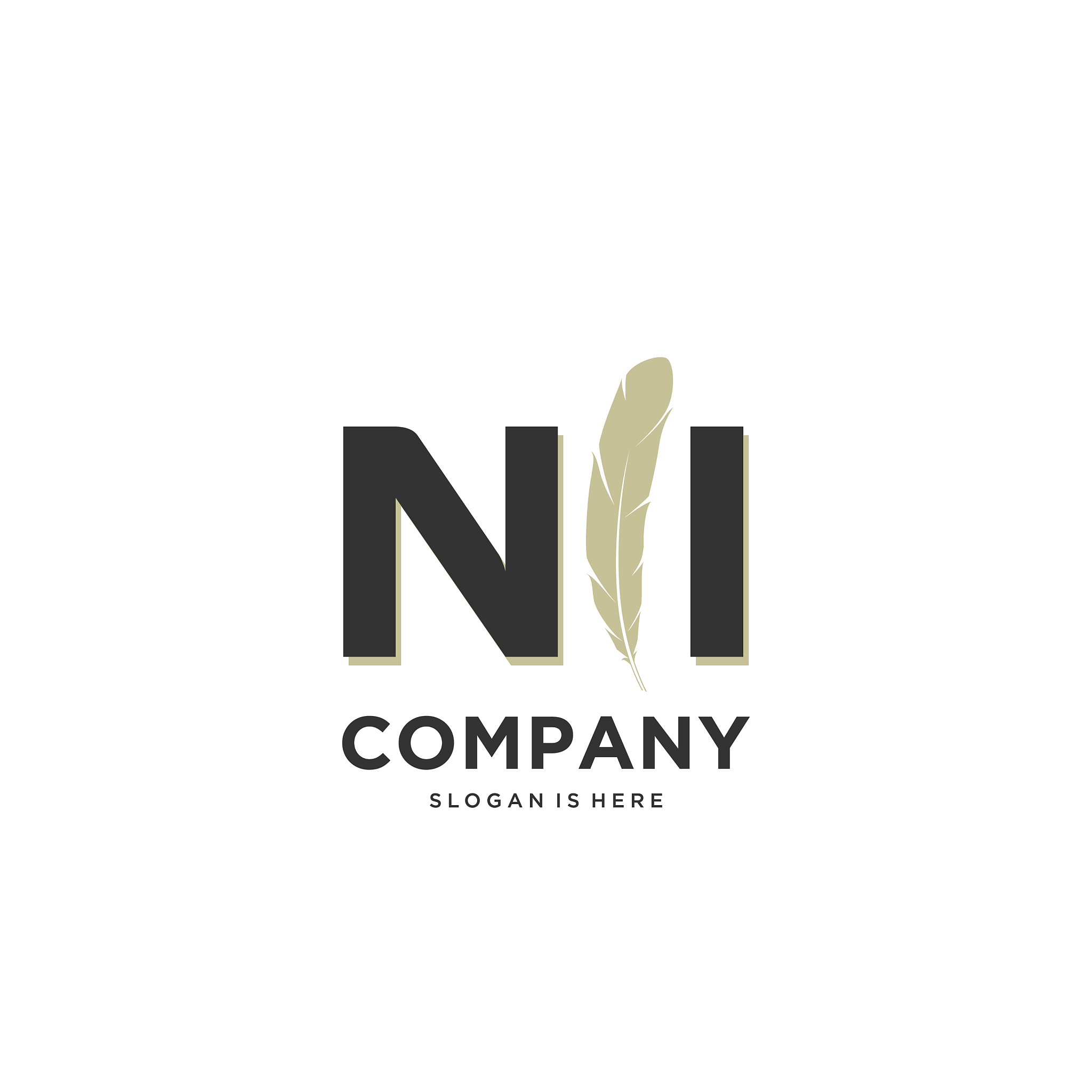 initial ni letter unique attractive creative