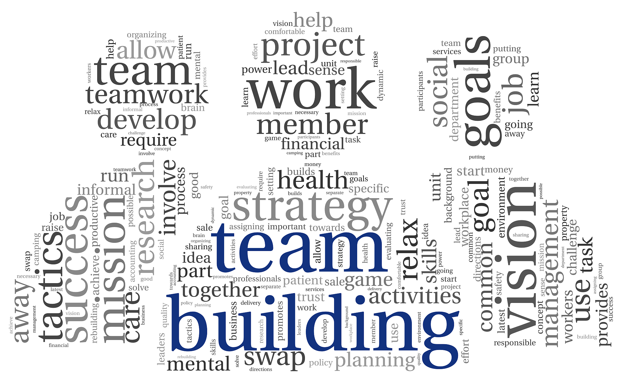 team building concept in word tag cloud