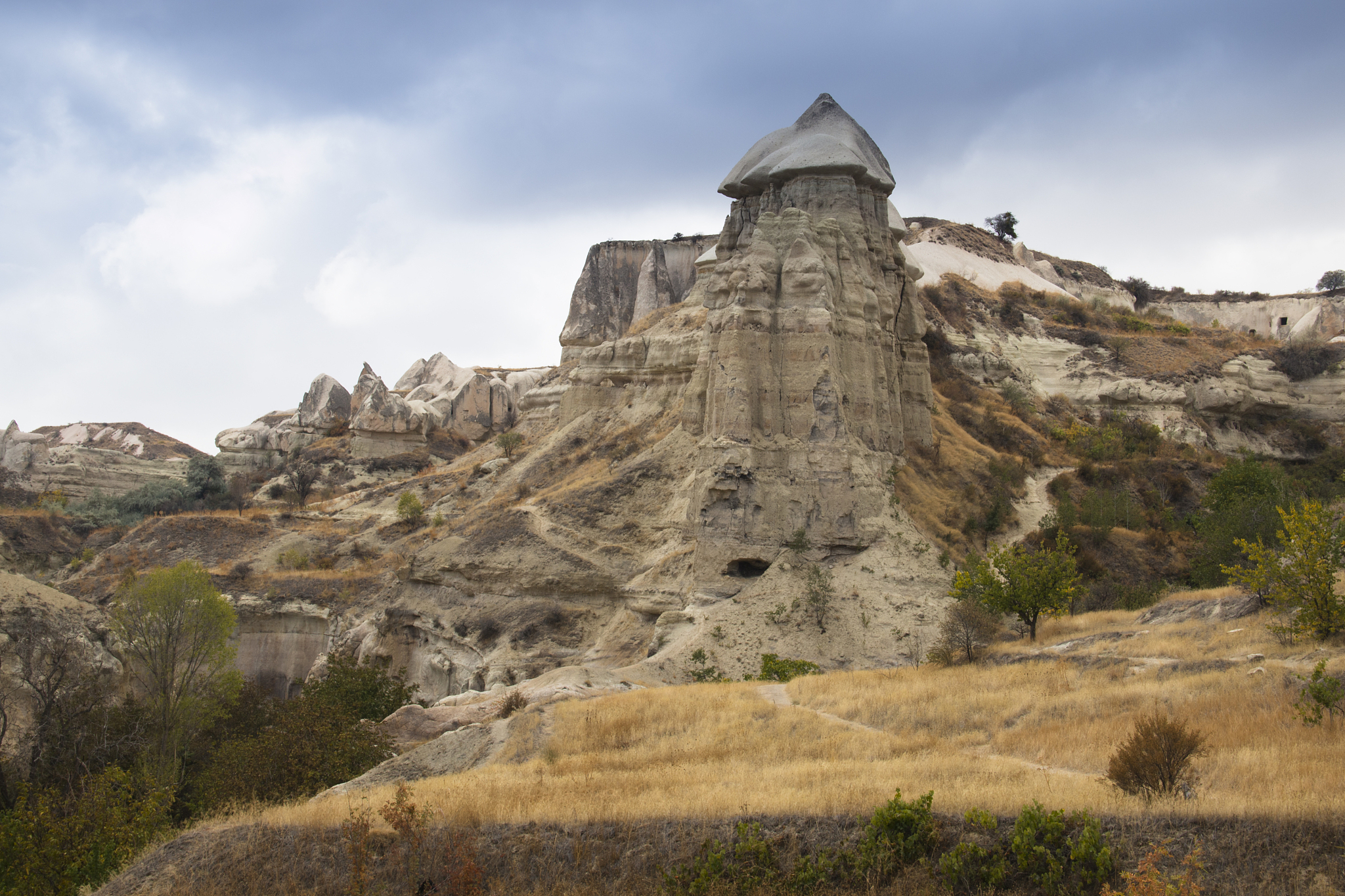 famous landscape in cappadocia, turkey