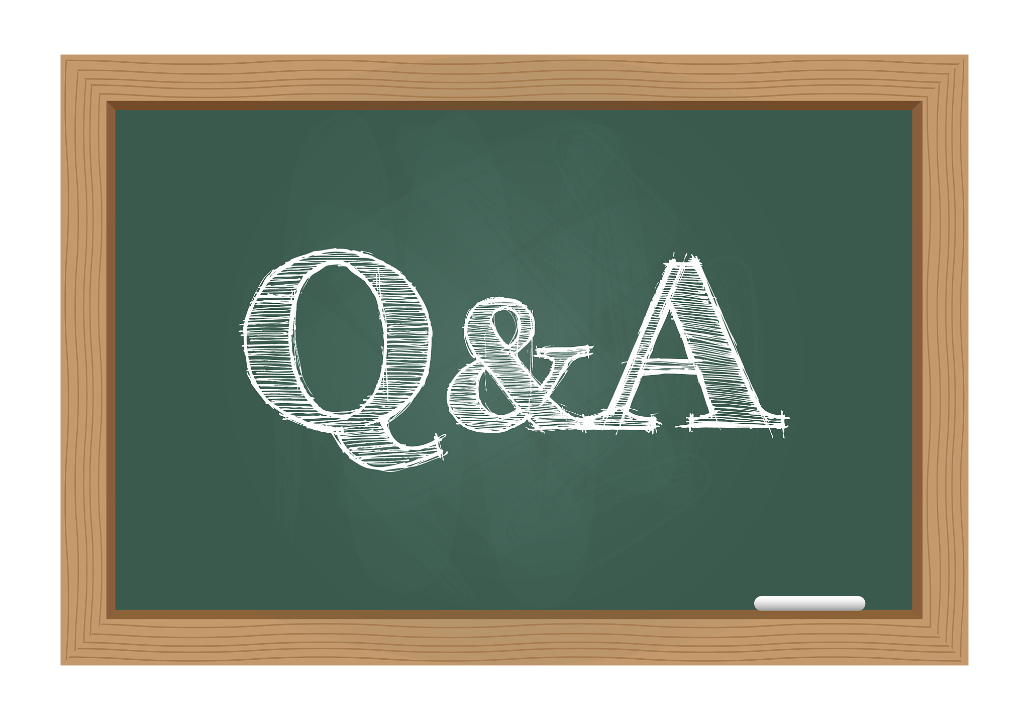 questions and answers text on chalkboard