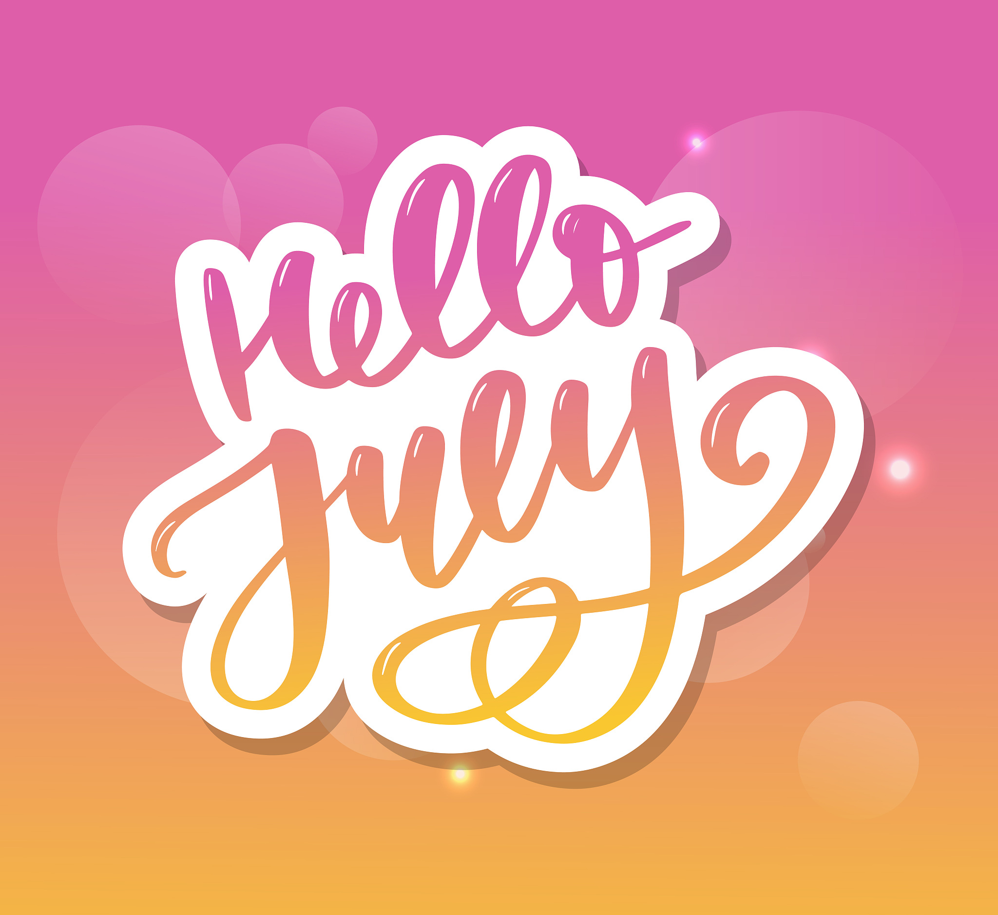 hello july lettering print. summer minimalistic illustration. is