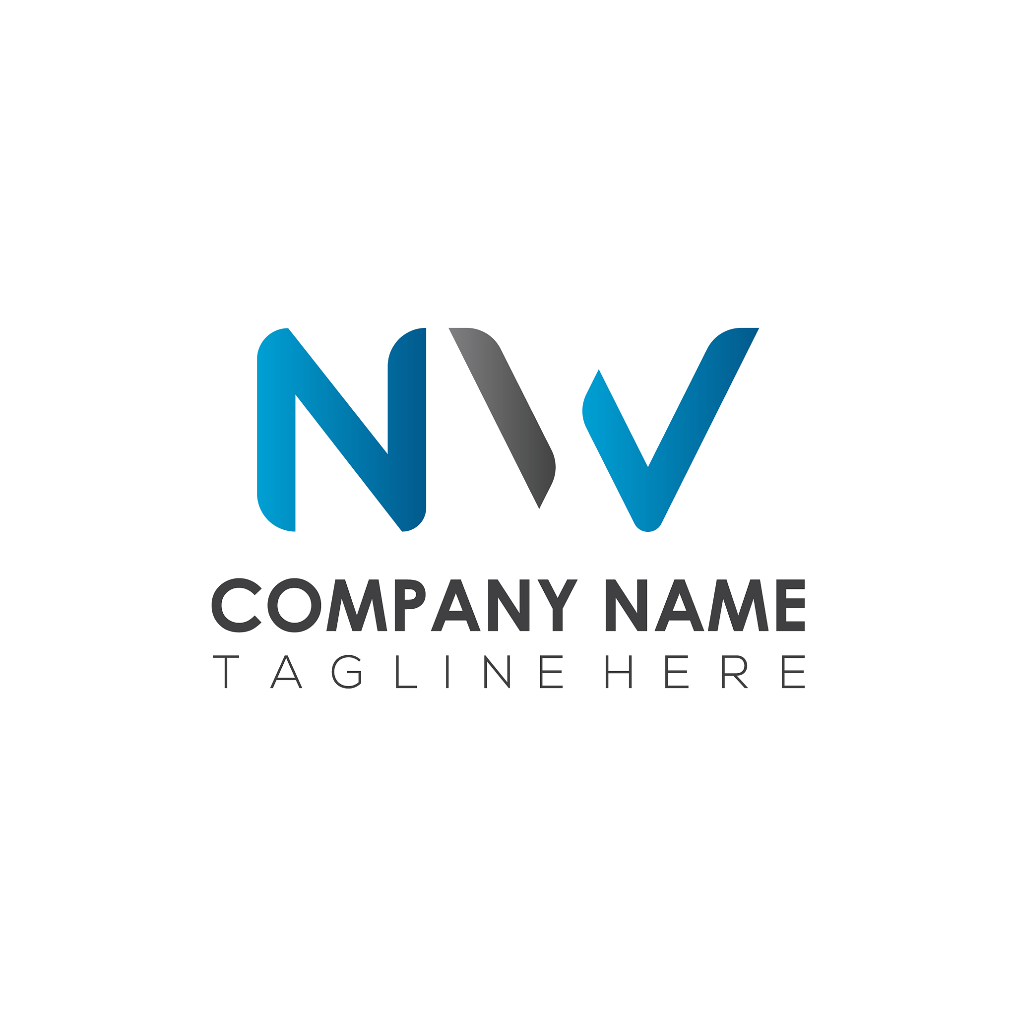 initial letter nw logo design template creative