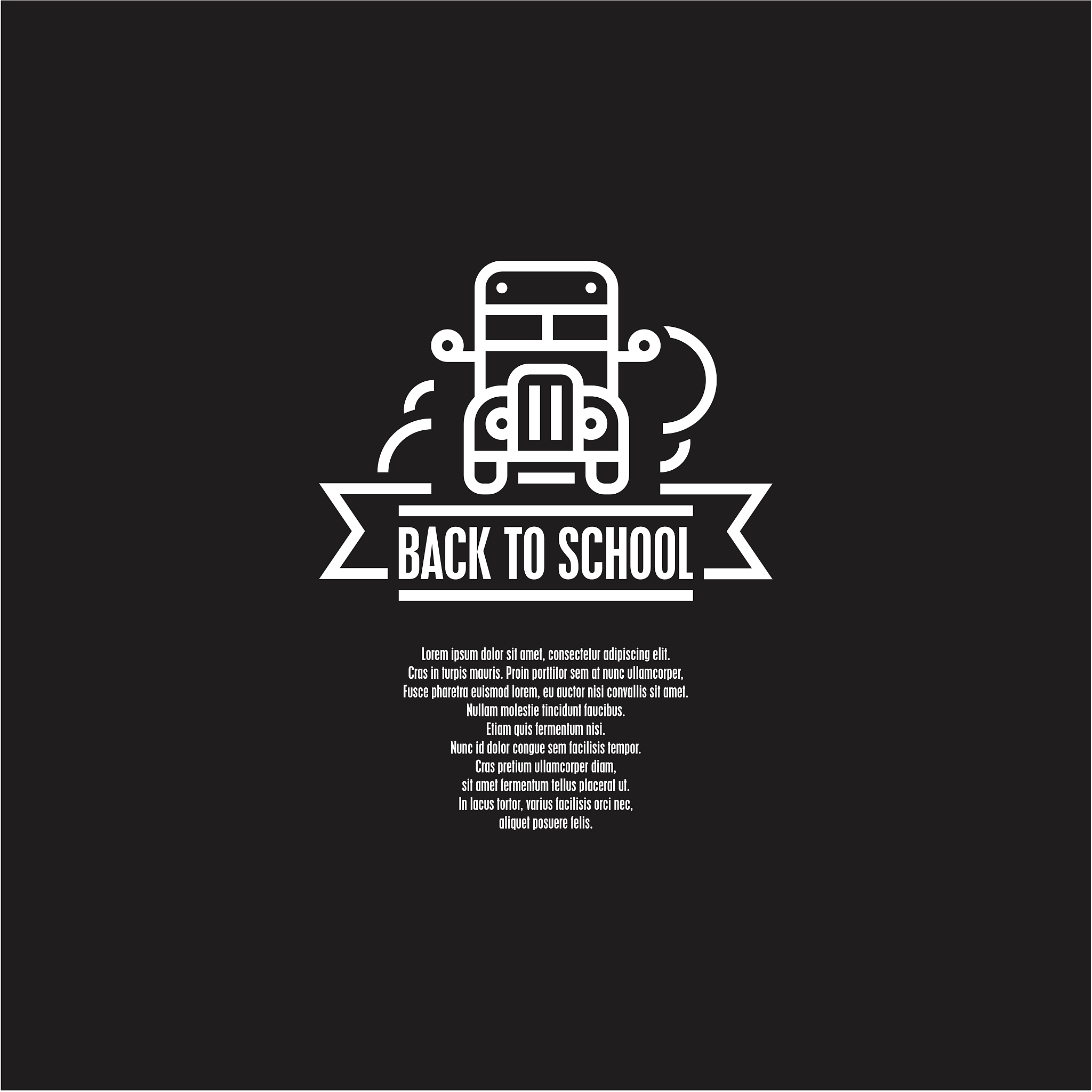 back to school. school bus icon.