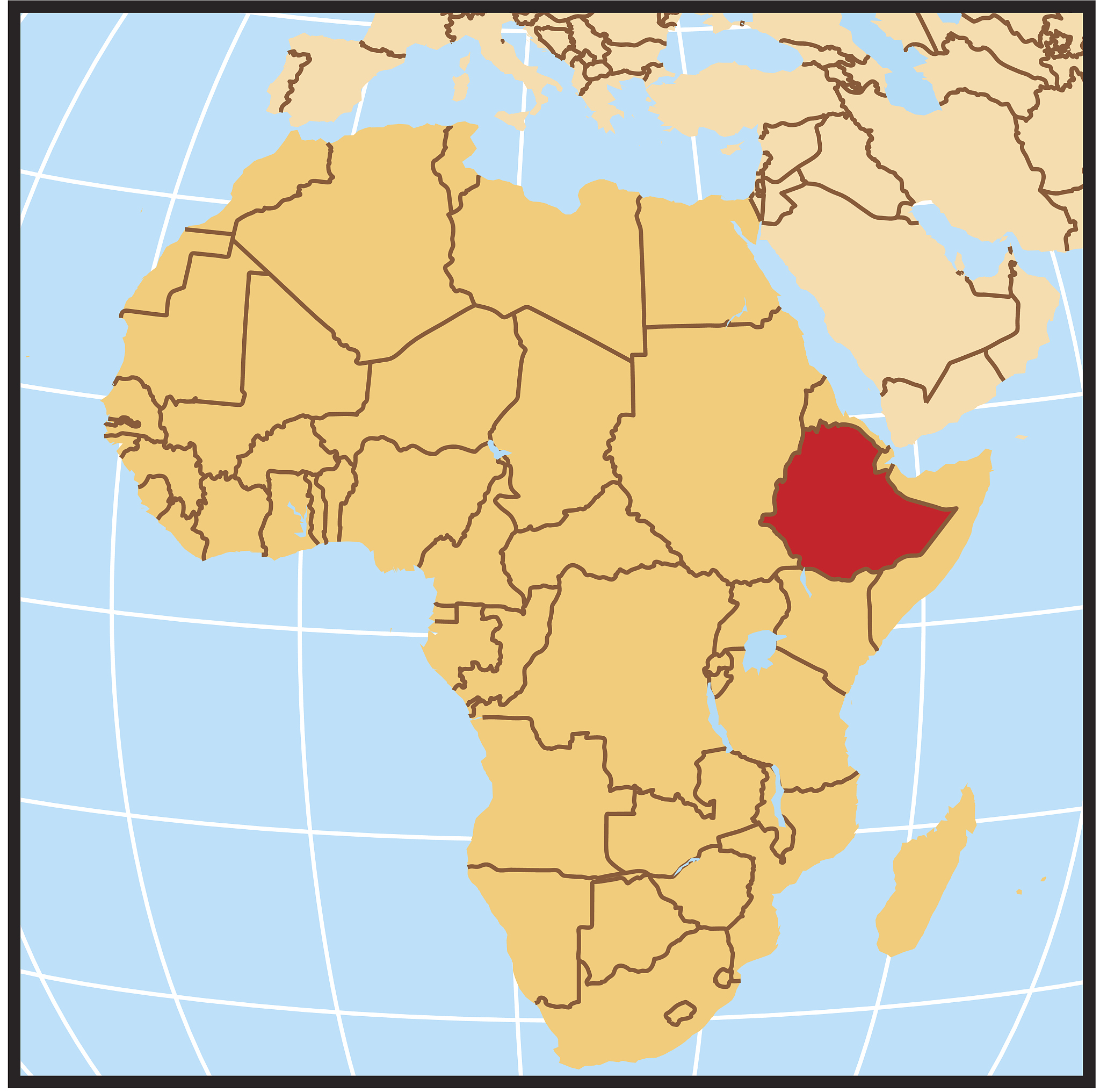 ethiopia locator map
