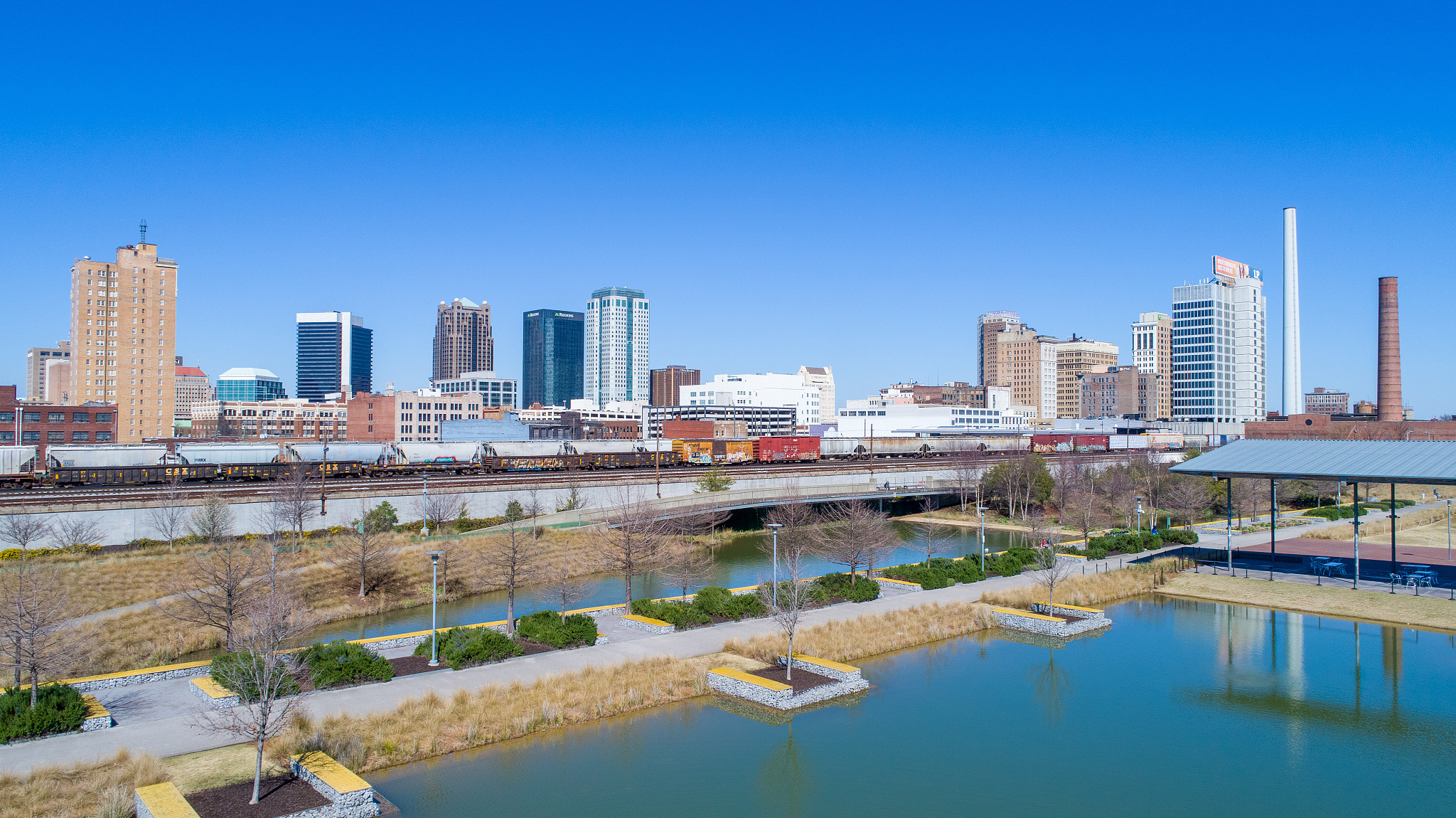 sunny winter day in birmingham, alabama