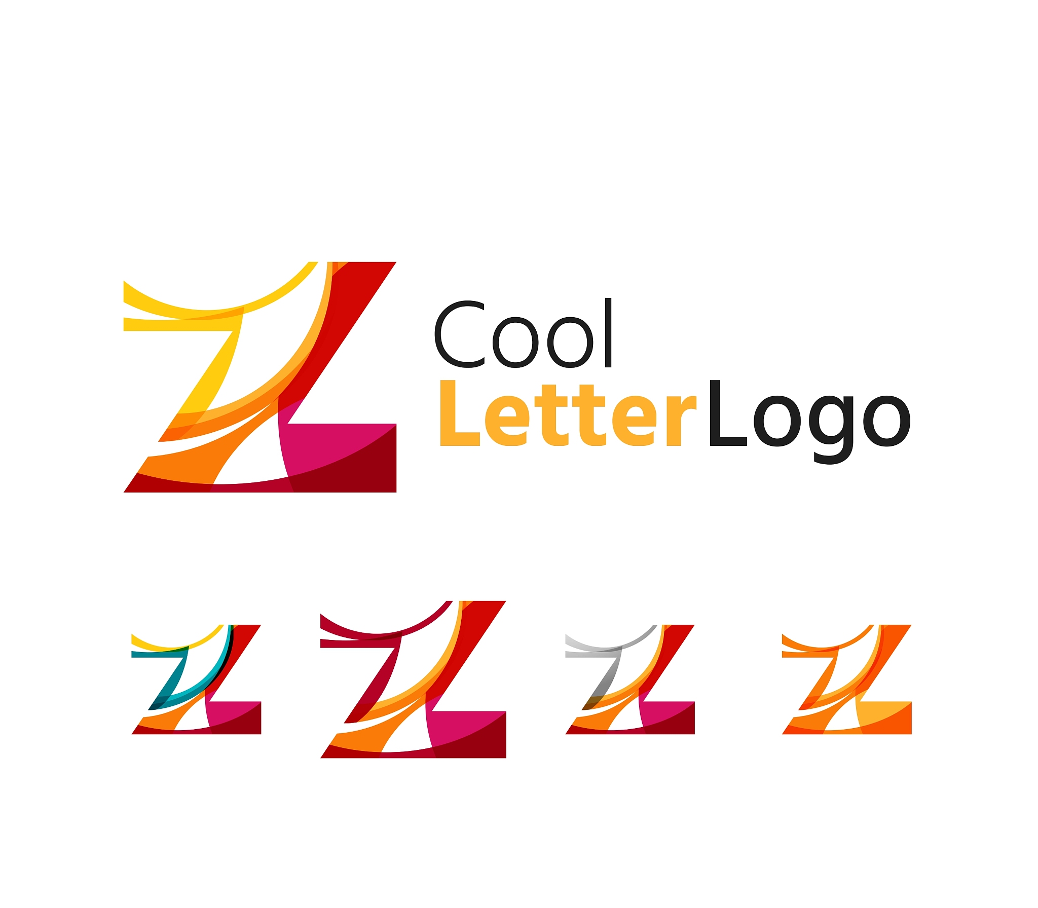 set of abstract z letter company logos business