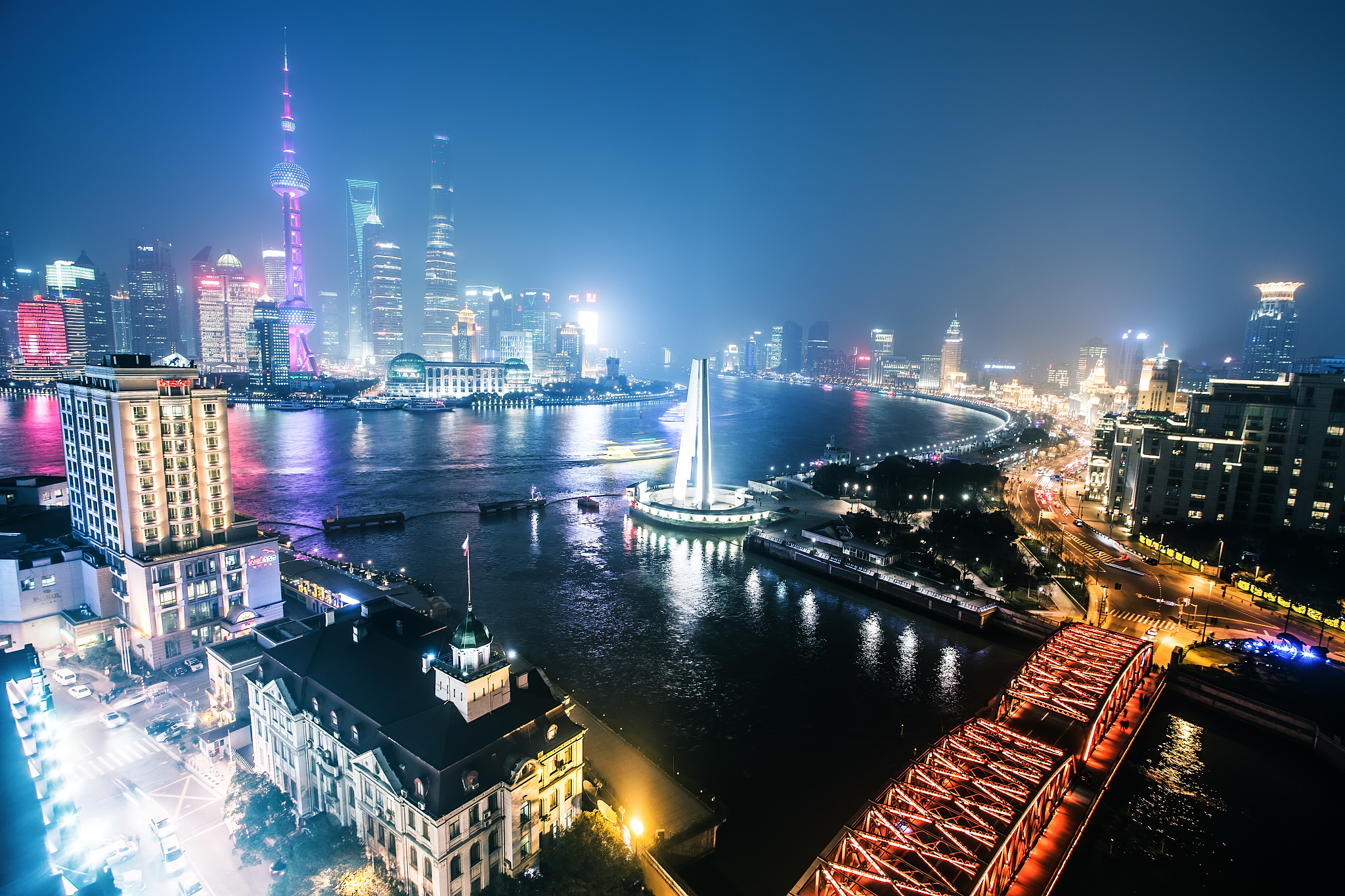 night view of shanghai