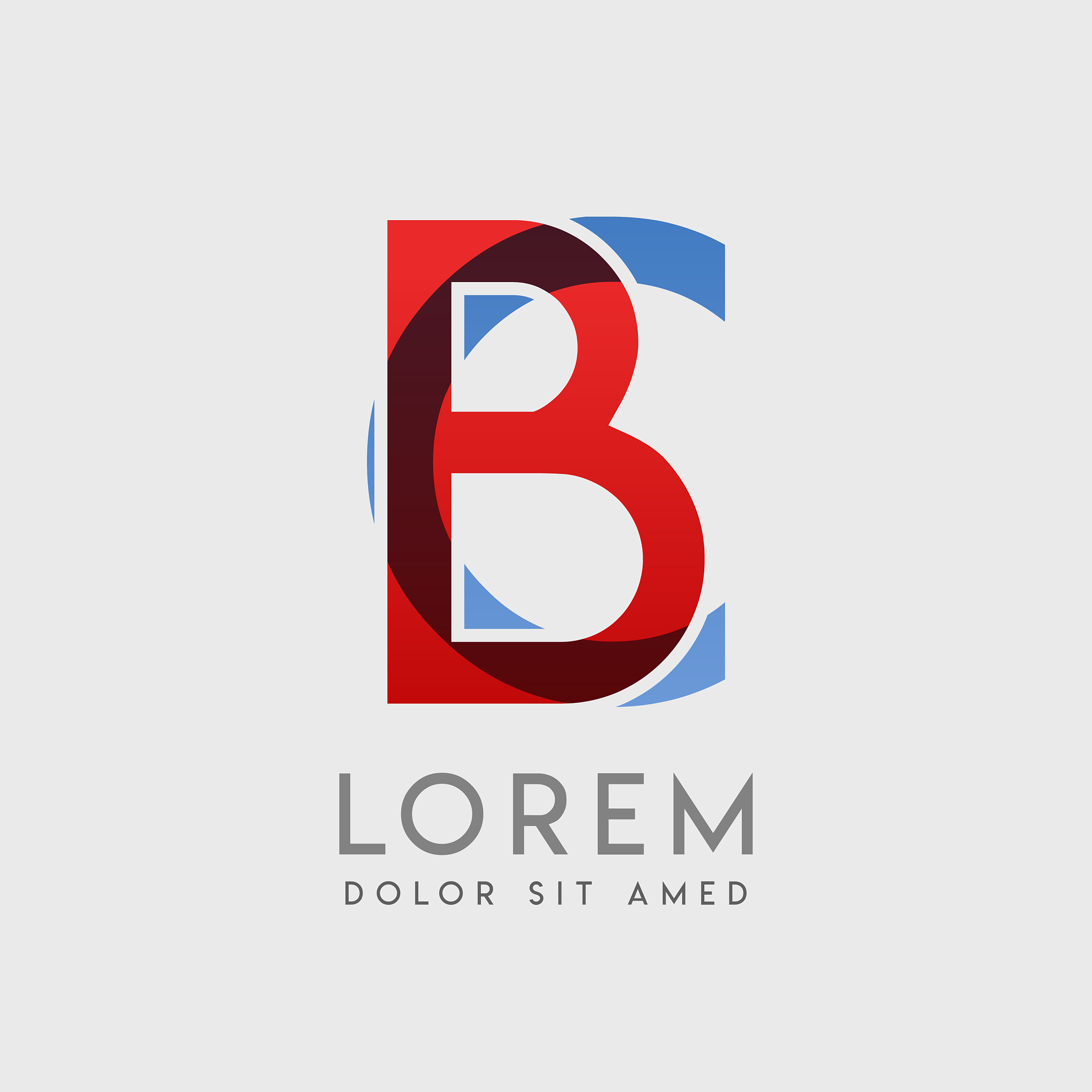 bc logo letters with blue and red gradation