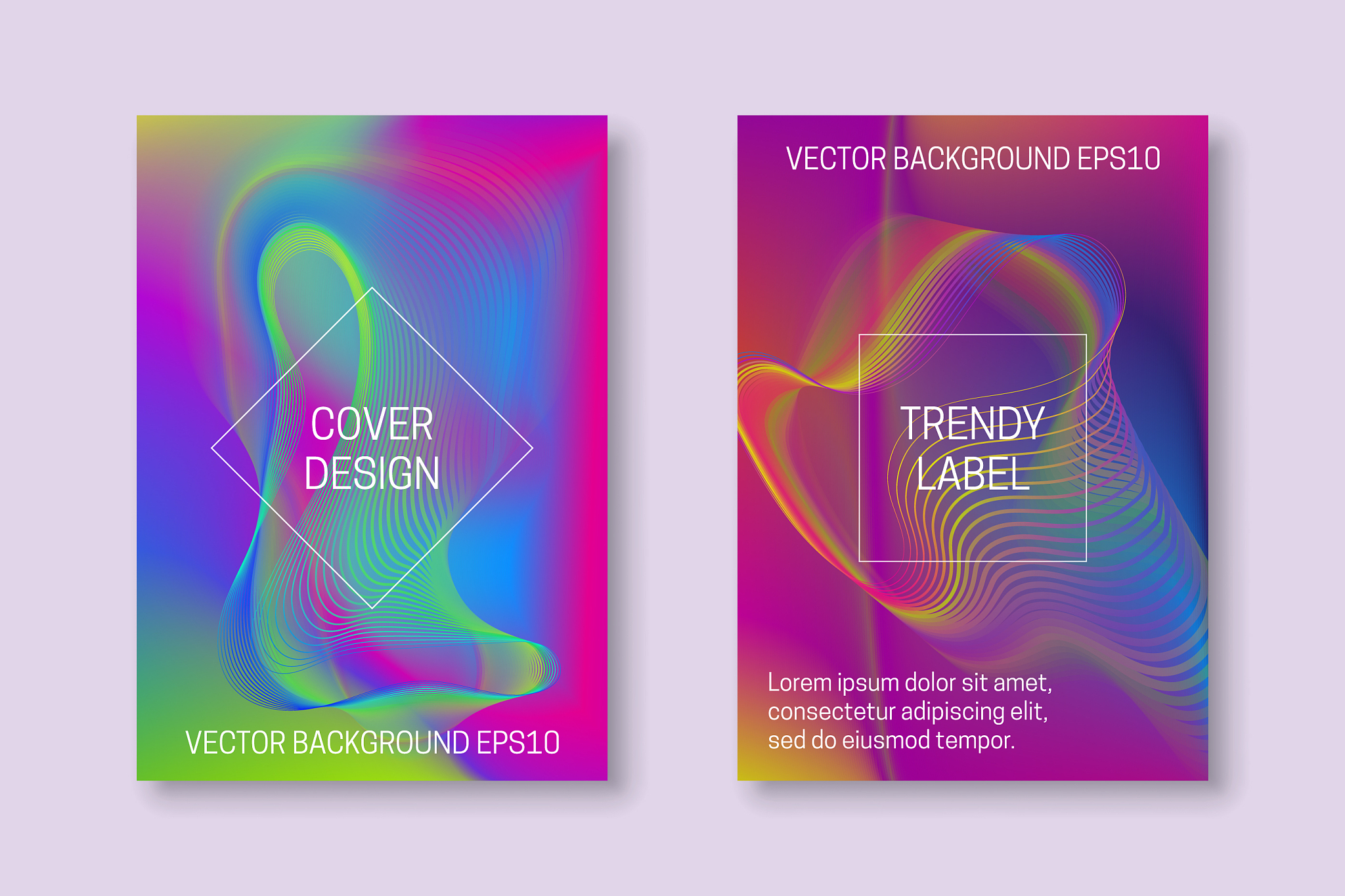 vibrant colored cover templates with iridescent