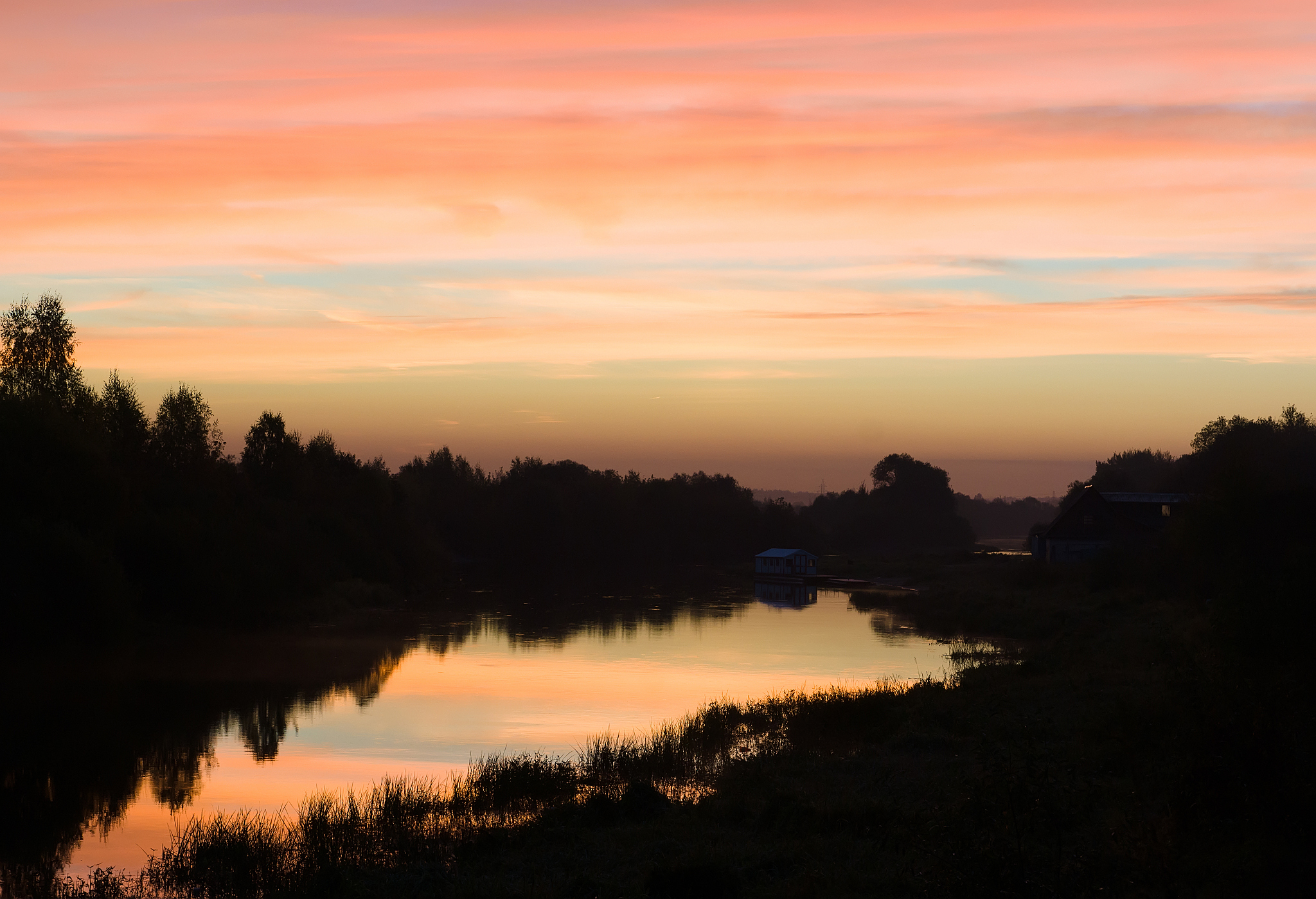 dawn on river