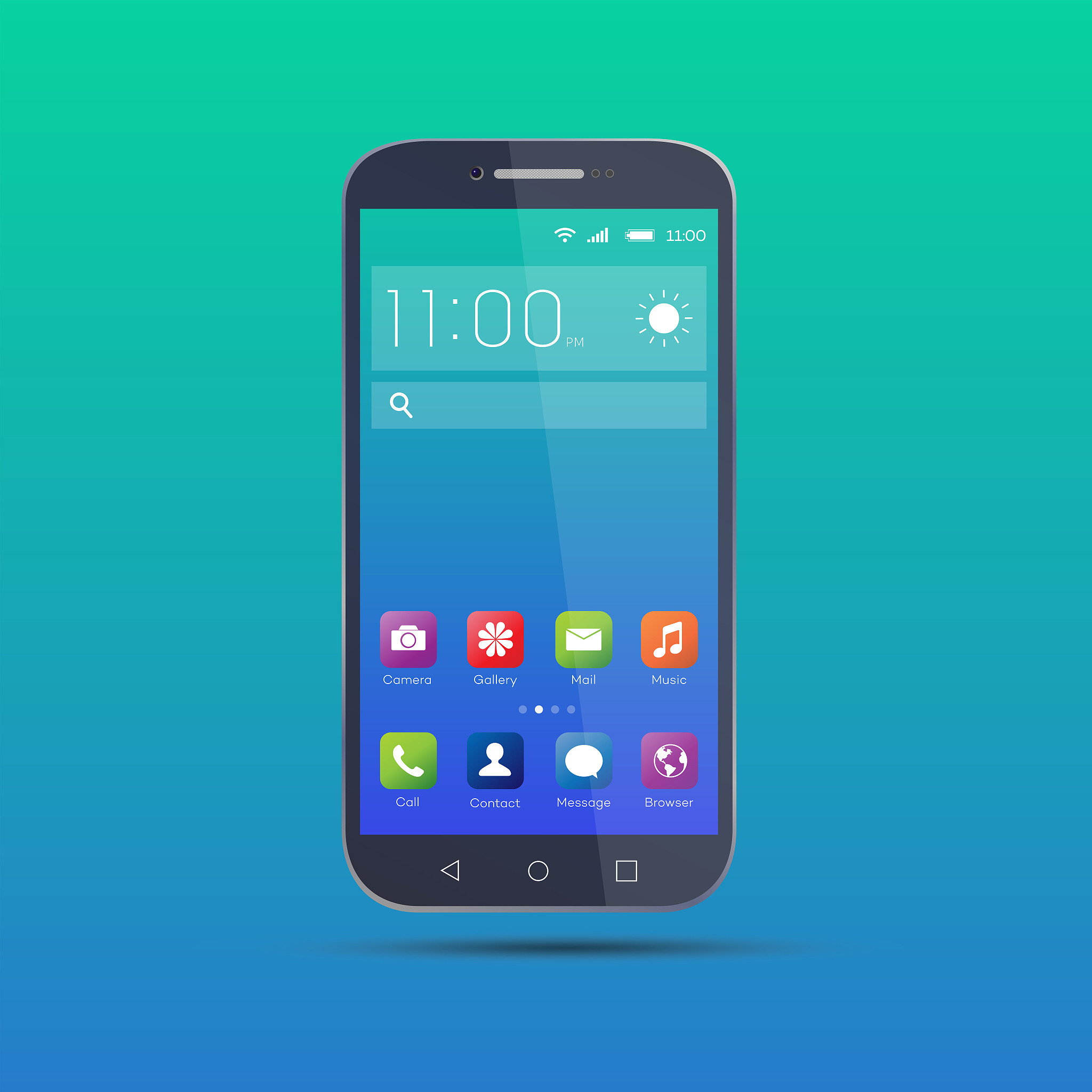 realistic, elegant, modern, smartphone collection with applicati