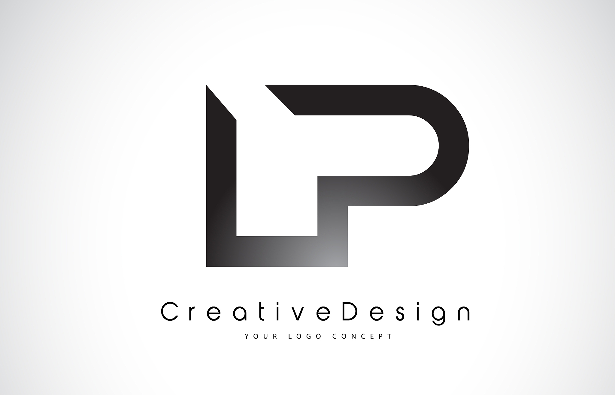 lp l p letter logo design creative icon modern